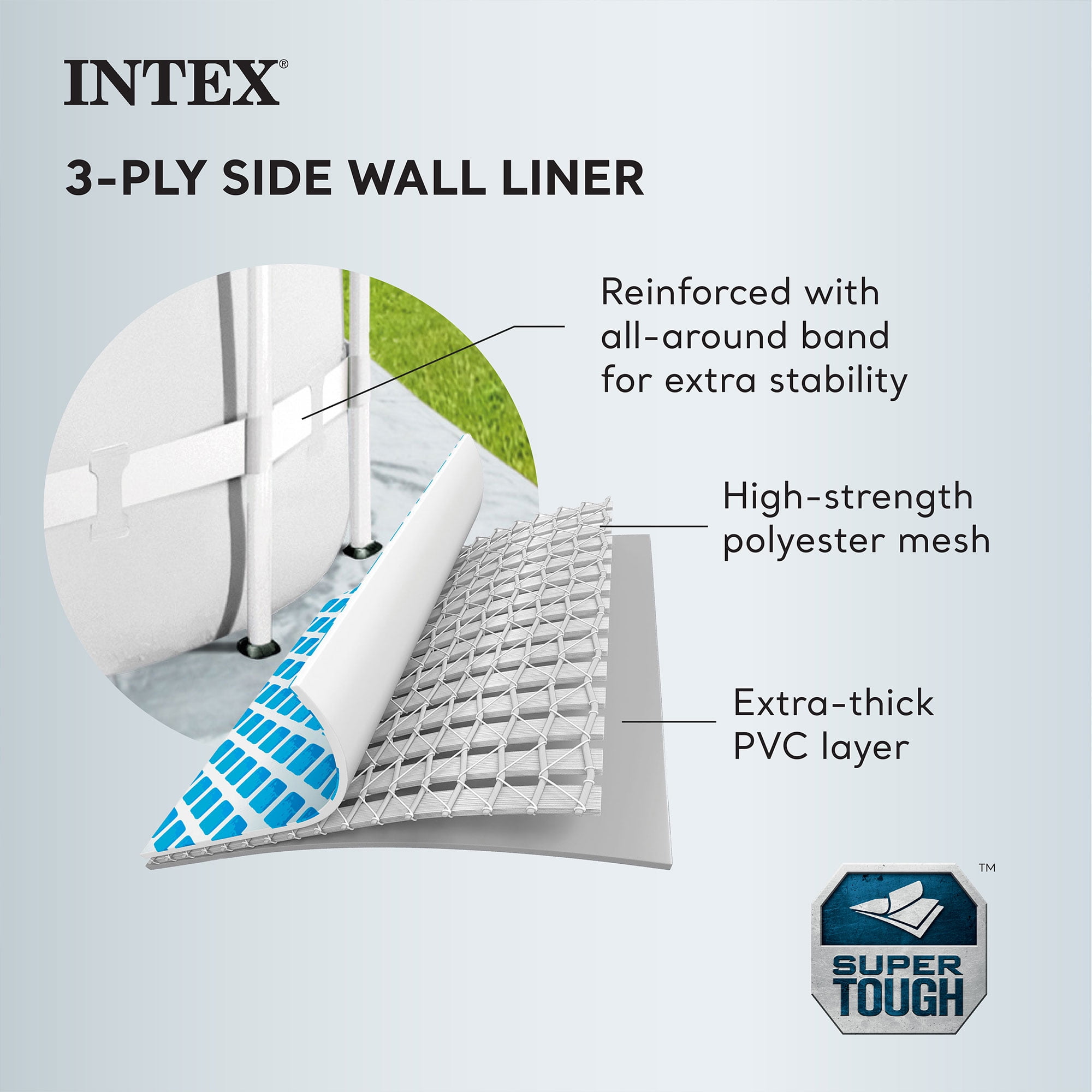 Intex Prism Frame Above Ground Swimming Pool Set (Gray, 10 ft x 30 in) lhfv0