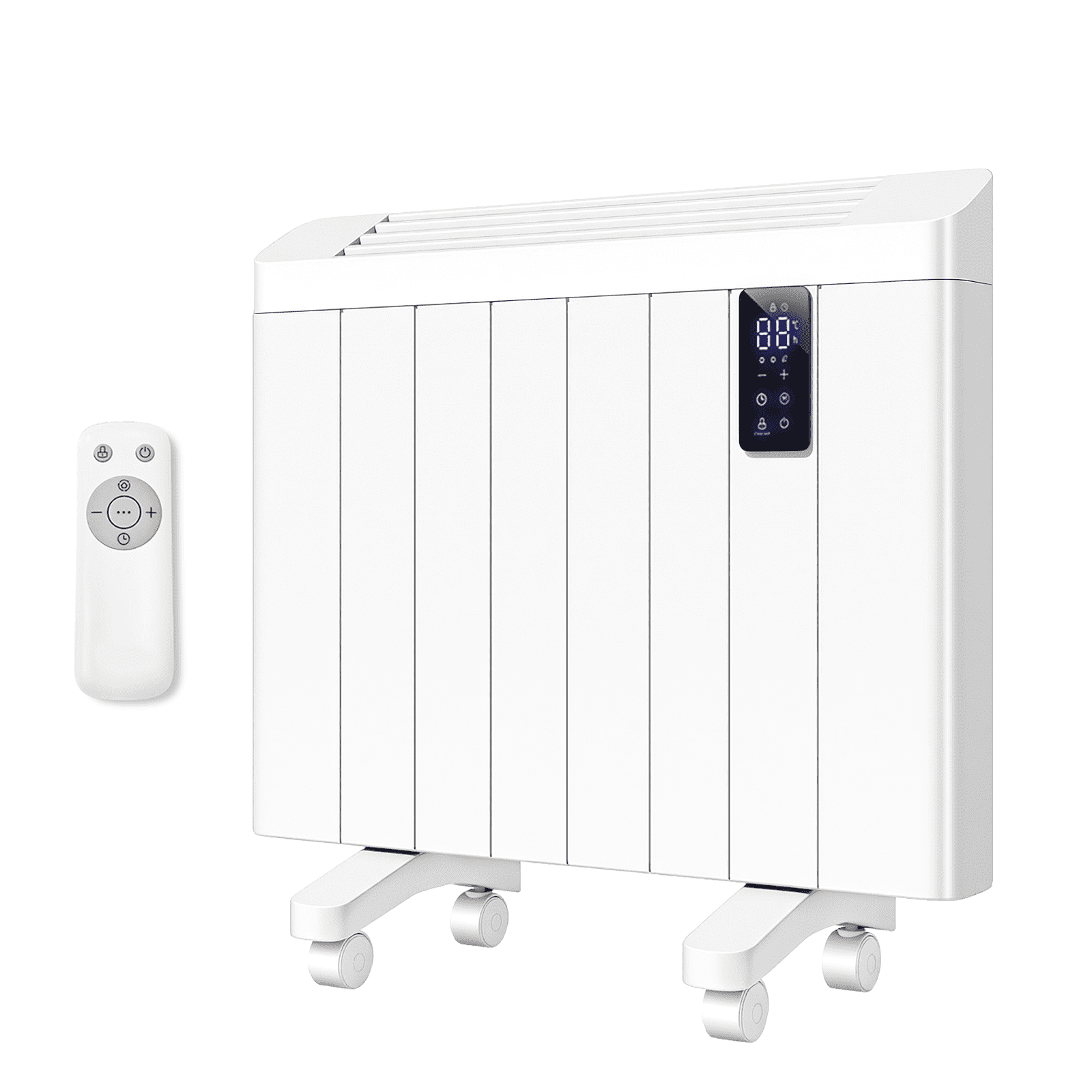 Rocyis 800W Convection Panel Heater, Ultra Quiet Wall Mount Electric Space Heater with Remote & Timer (White, 150 sq.ft) zmuwo