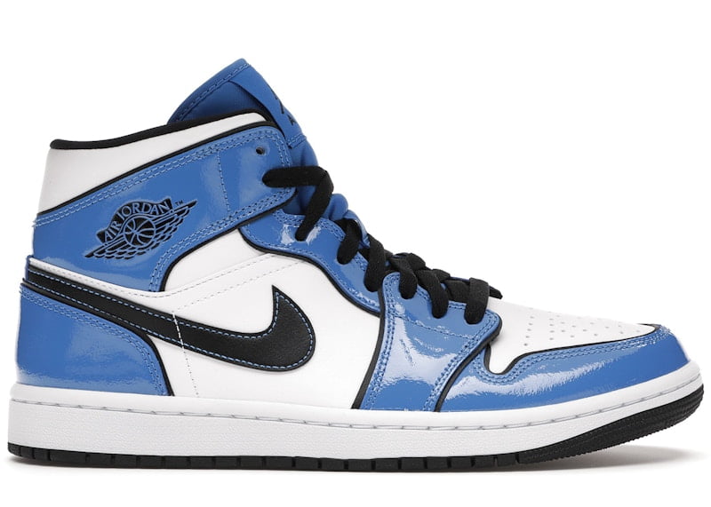 Jordan Men's 1 Mid Basketball Shoes Signal Blue (Blue, 8 US) cknqd