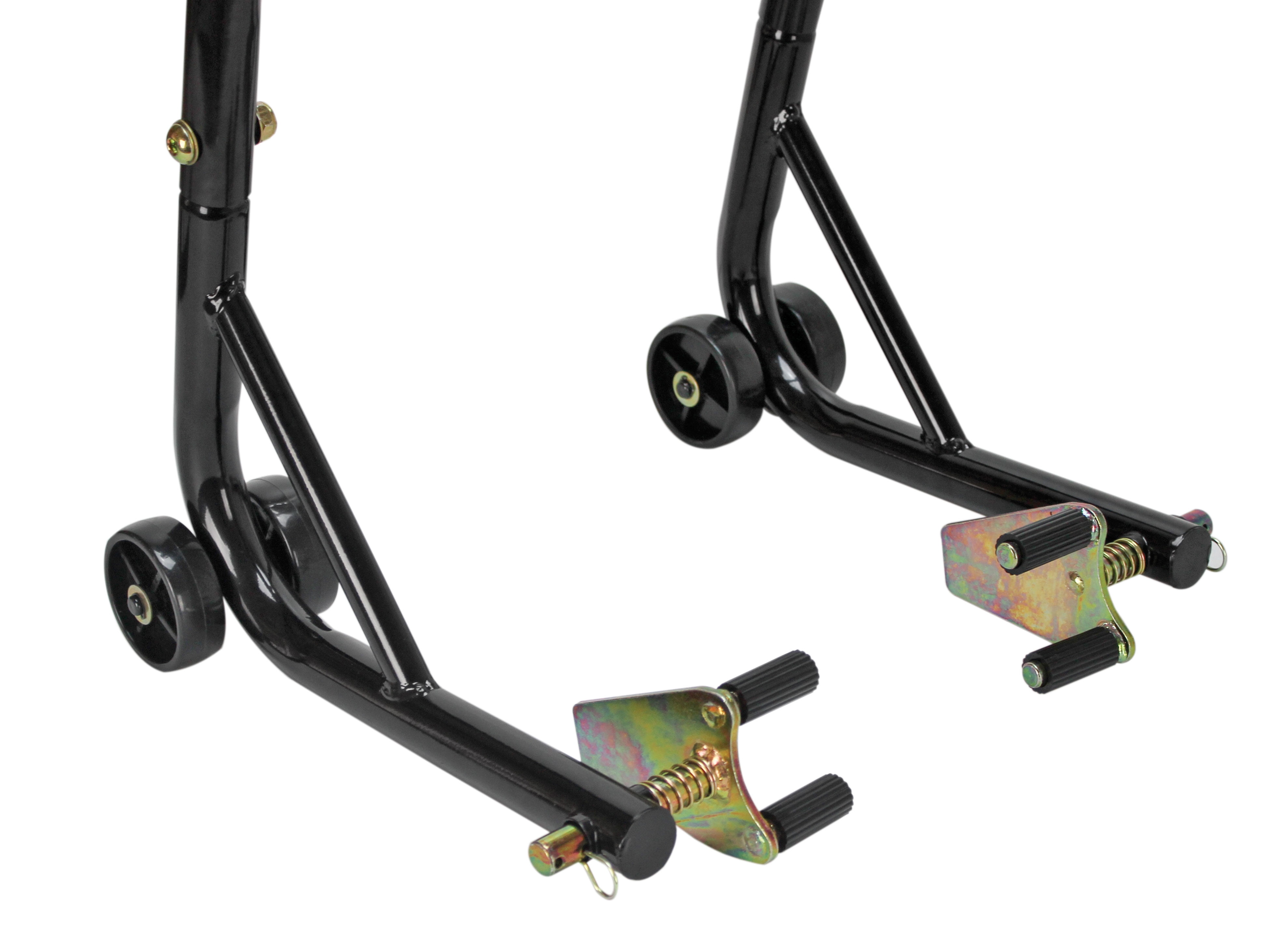 Extreme Max Sport Bike Motorcycle Front and Rear Spool-Style Lift Stand Set (Black, 13.5 in) lqa0i