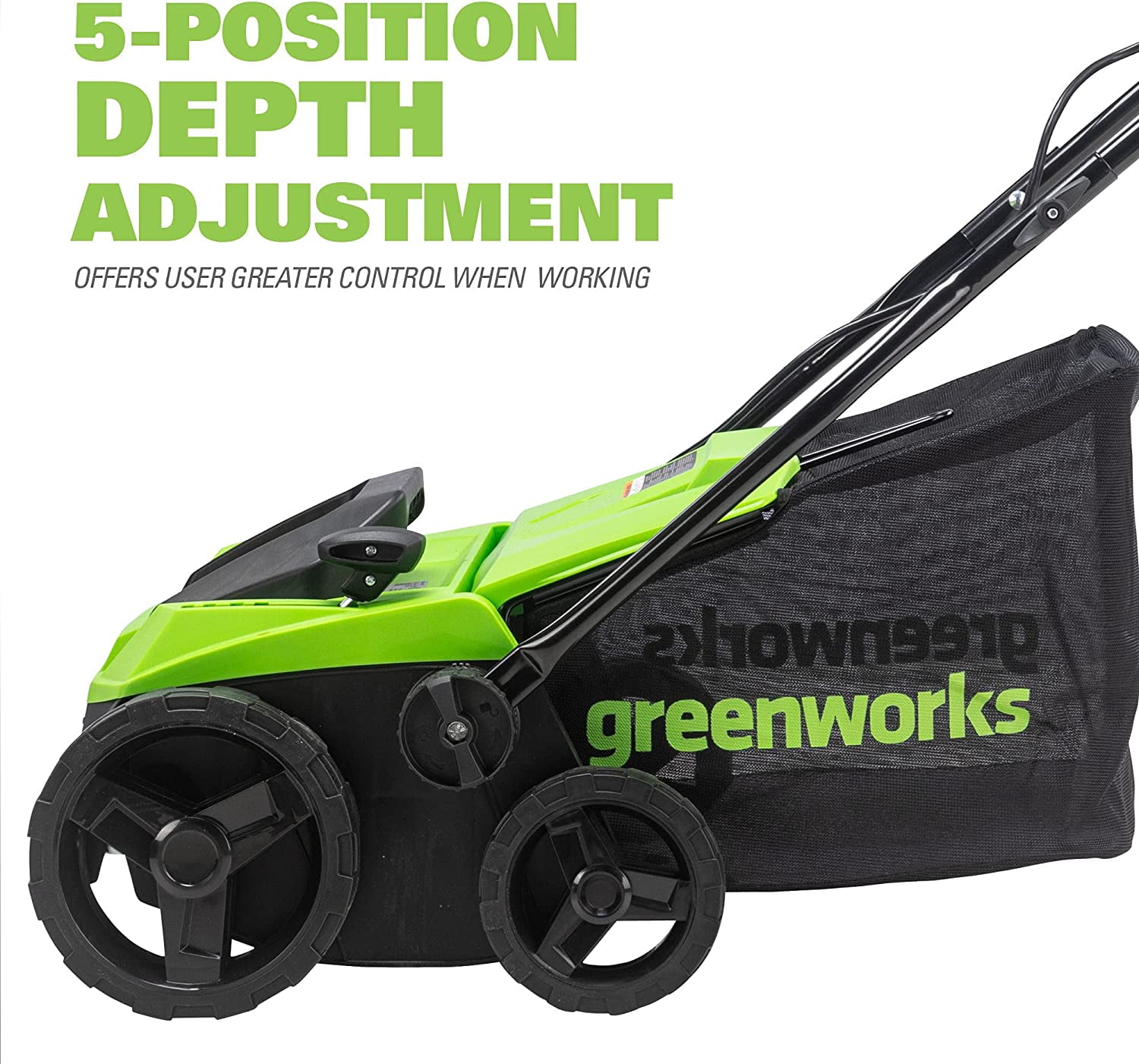 Greenworks 13 Amp 14 in Corded Dethatcher and Scarifier (Green, 14 in) bh7hw