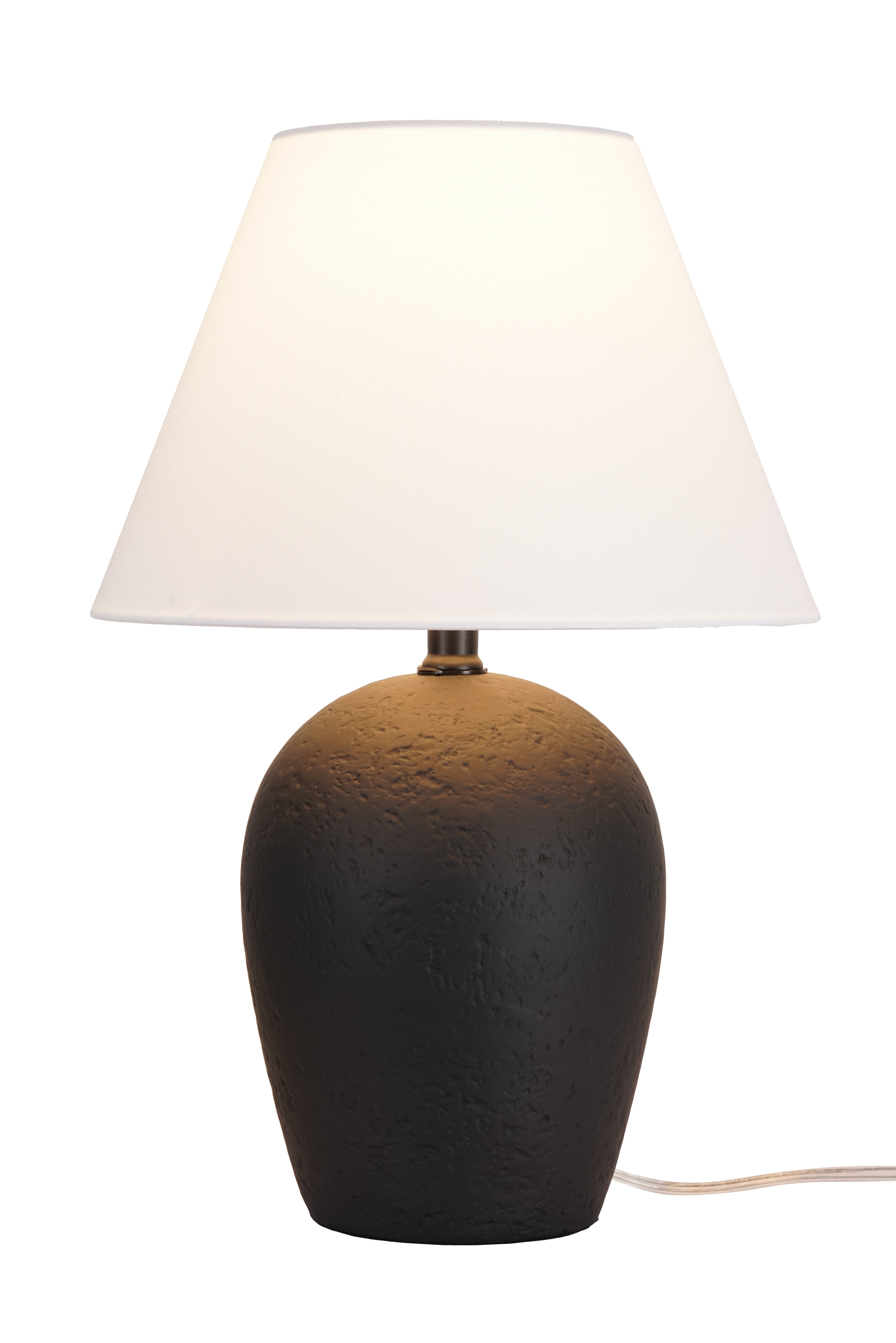 Better Homes & Gardens Ceramic Urn Table Lamp, Matte Black Finish, with White Linen Shade (18 in) ky2zm