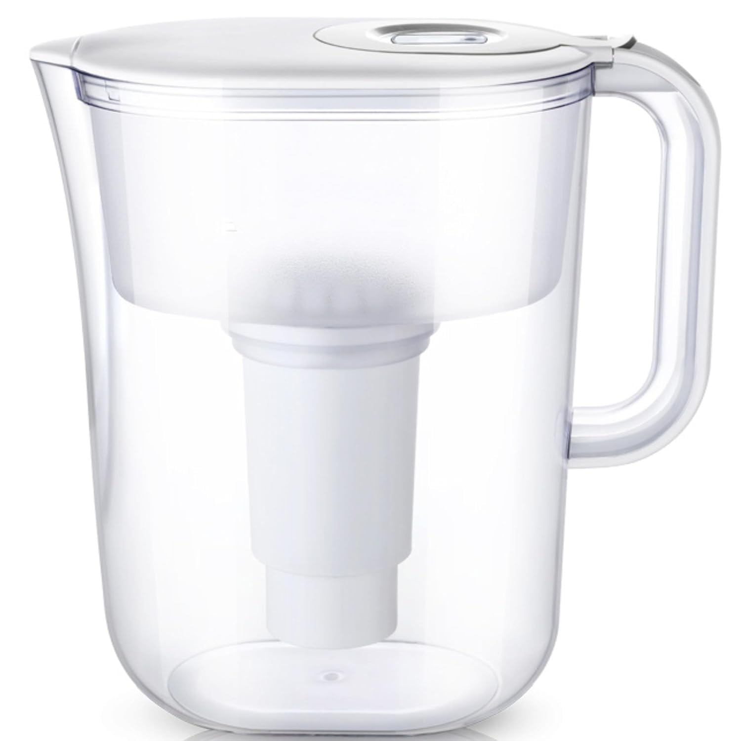 JOEY'Z 10-Cup Water Filter Pitcher with Electronic Indicator (White, 5-Pack Filters) apj26
