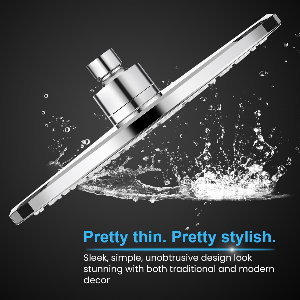 YEERSWAG 9 Inch High Pressure Rainfall Shower Head and Handheld Combo (Chrome, 60 in Hose) aoo09