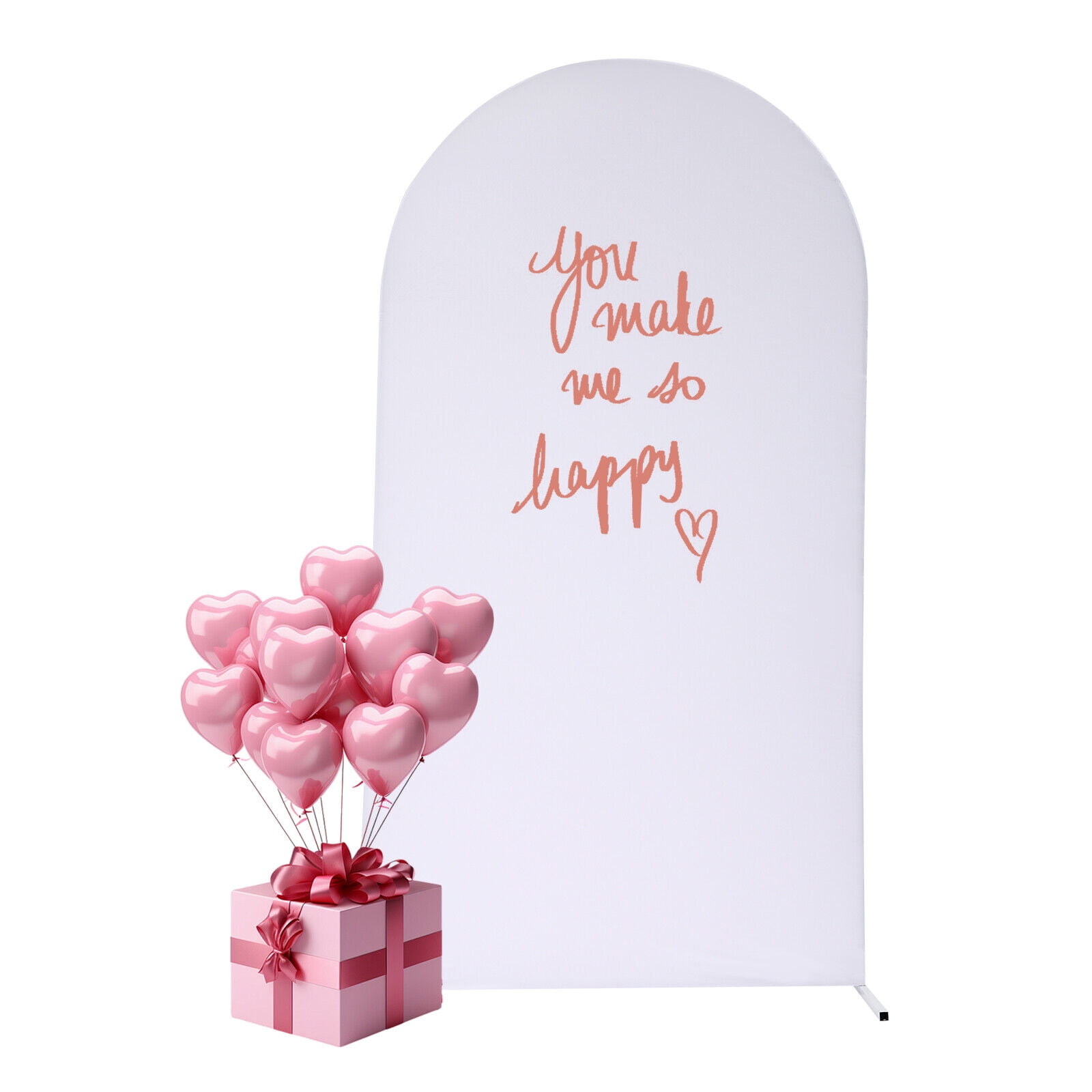 Generic Balloon Arch Frame Kit Wedding Backdrop Stand with Cloth Cover (White, 47.28 in x 19.68 in x 86.64 in) t105b