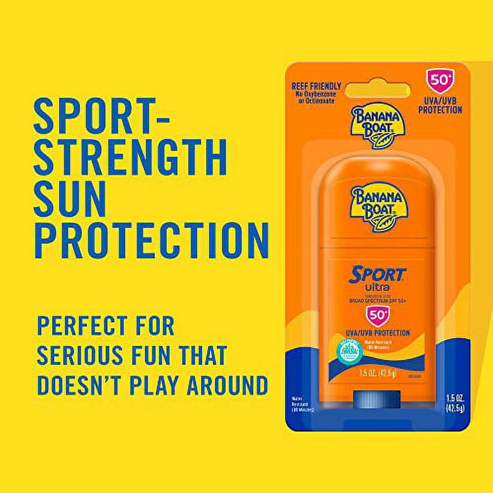 Banana Boat Sport Ultra Sunscreen Stick, Broad Spectrum SPF 50, Water-Resistant Protection (1.5 oz) mxl0n
