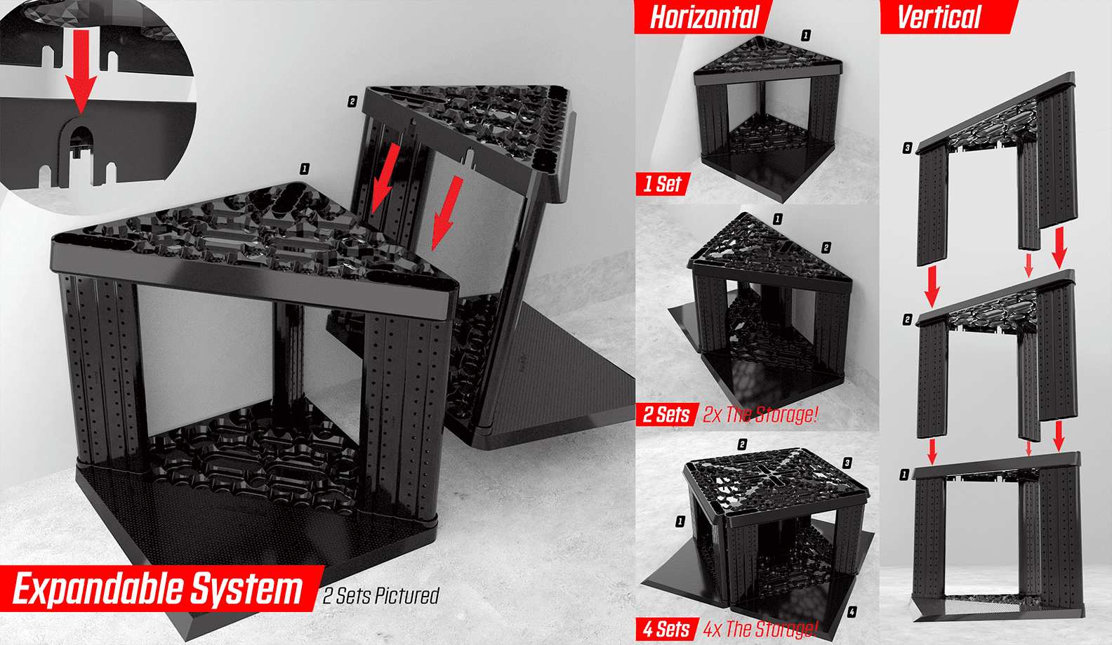 PeerBasics Garage Tool Organizer Rack with 40-Tool Storage Capacity (Black, 21 in x 21 in x 21.25 in) 4rasl