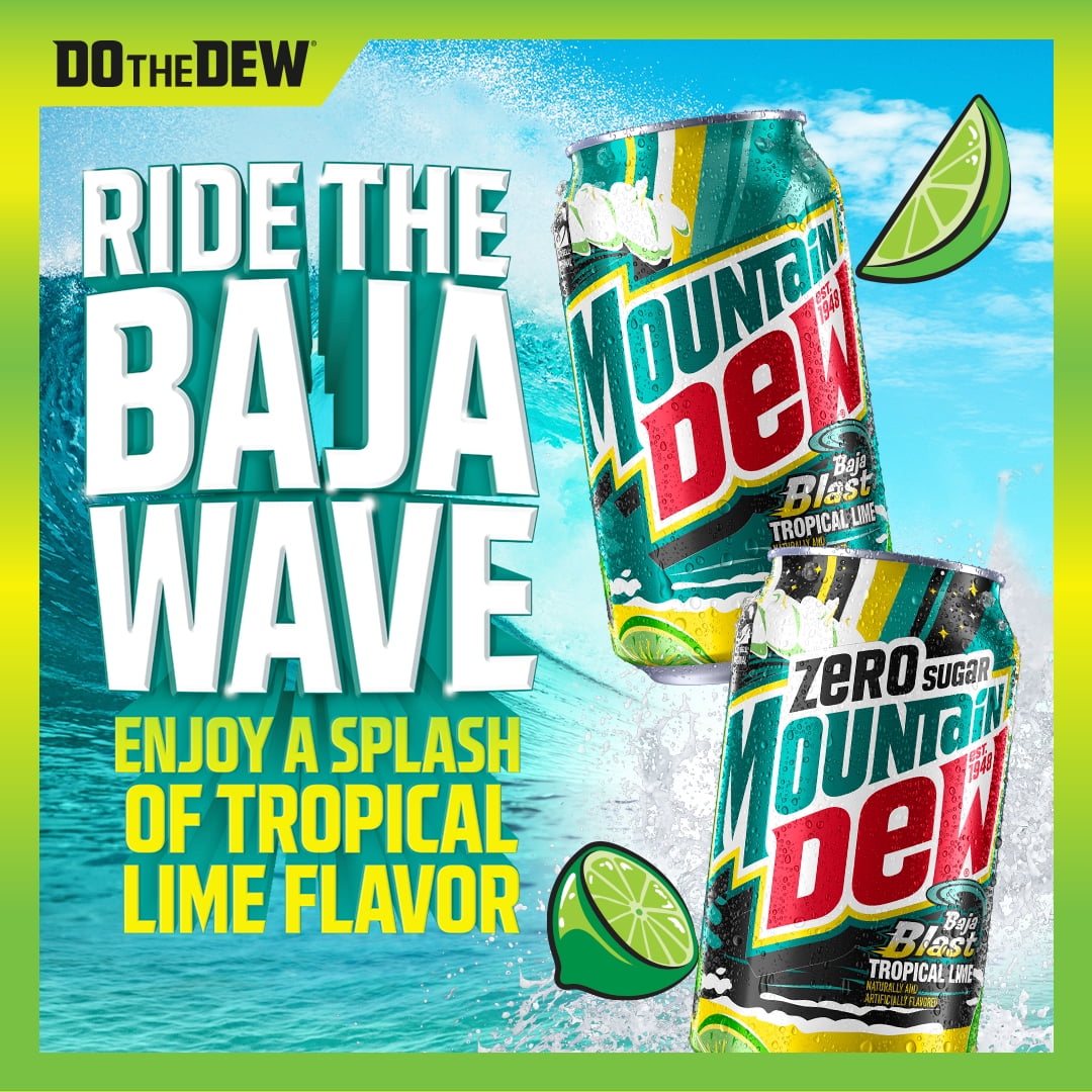 Mountain Dew Baja Blast Tropical Lime Soda, Refreshing Citrus Flavor (24 Pack, 12 fl oz) dfc4e - Image 5