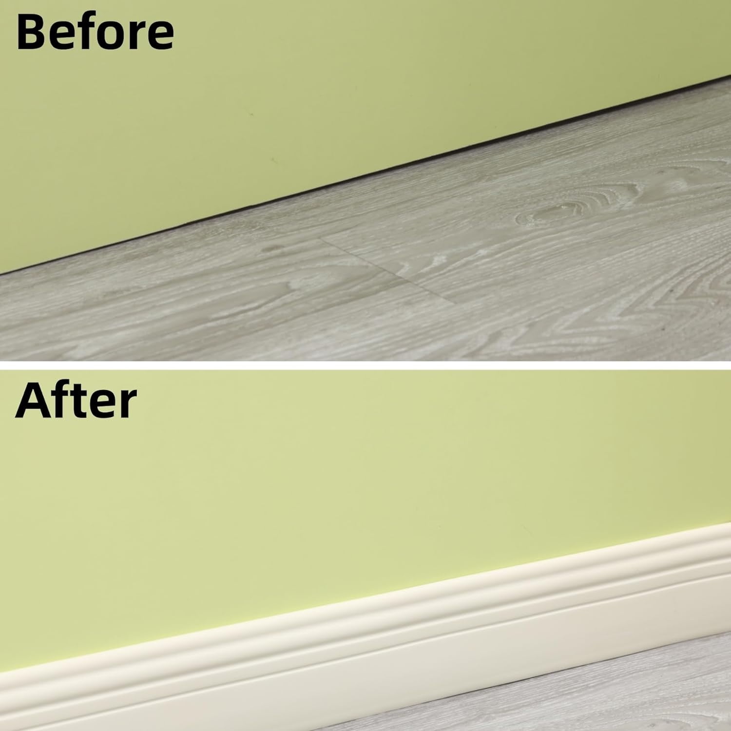Bexikou Flexible Baseboard Trim, Self-Adhesive Wall Molding for Floor and Corner Protection (White, 16.4 ft x 4.9 in) 8k2hb