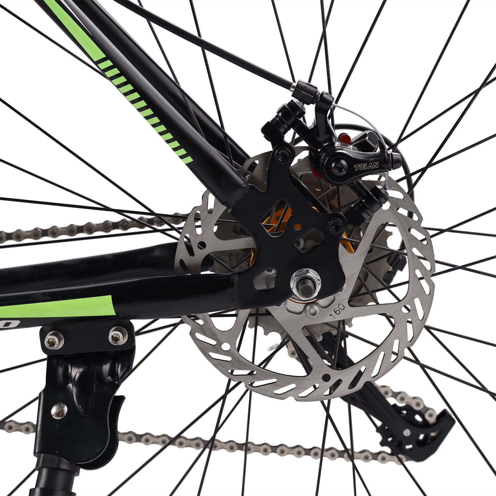 Mad Hornets 27-Speed Road Racing Bicycle, Lightweight Performance Bike (Black and Green, 26 in) h1aoh