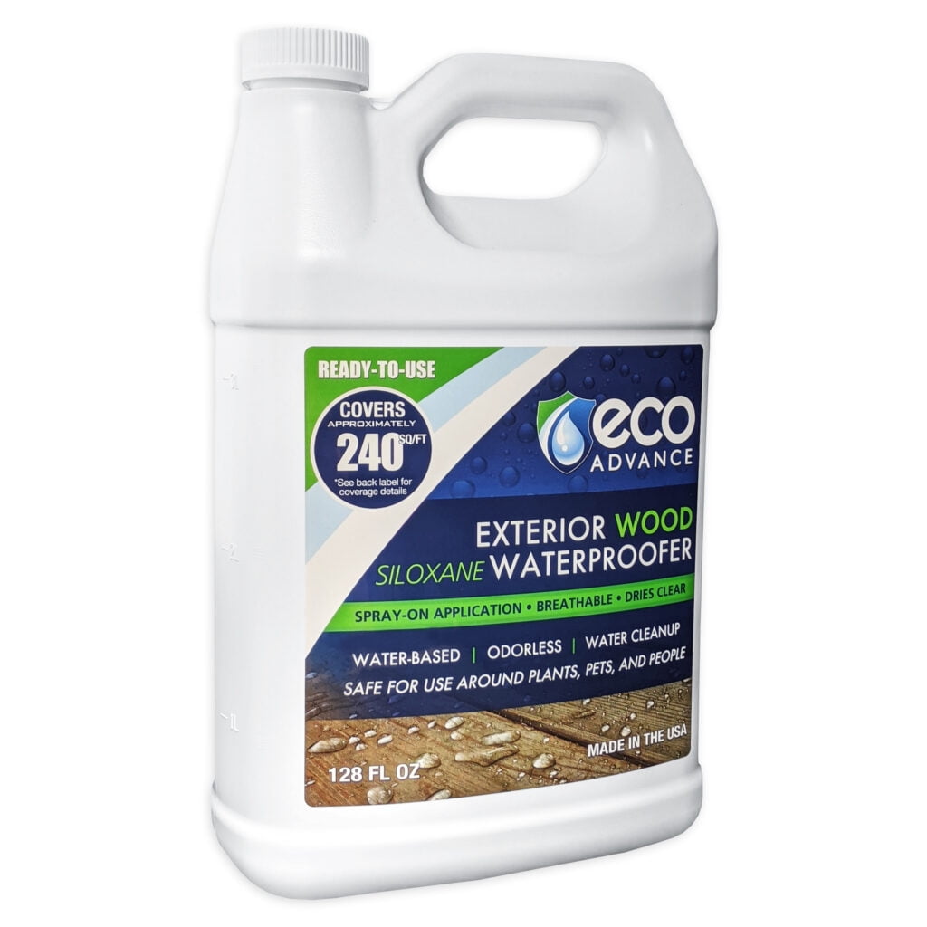 Eco Advance Wood Siloxane Waterproofer, Professional Grade Protective Sealant (Clear, 128 fl oz) khbj5