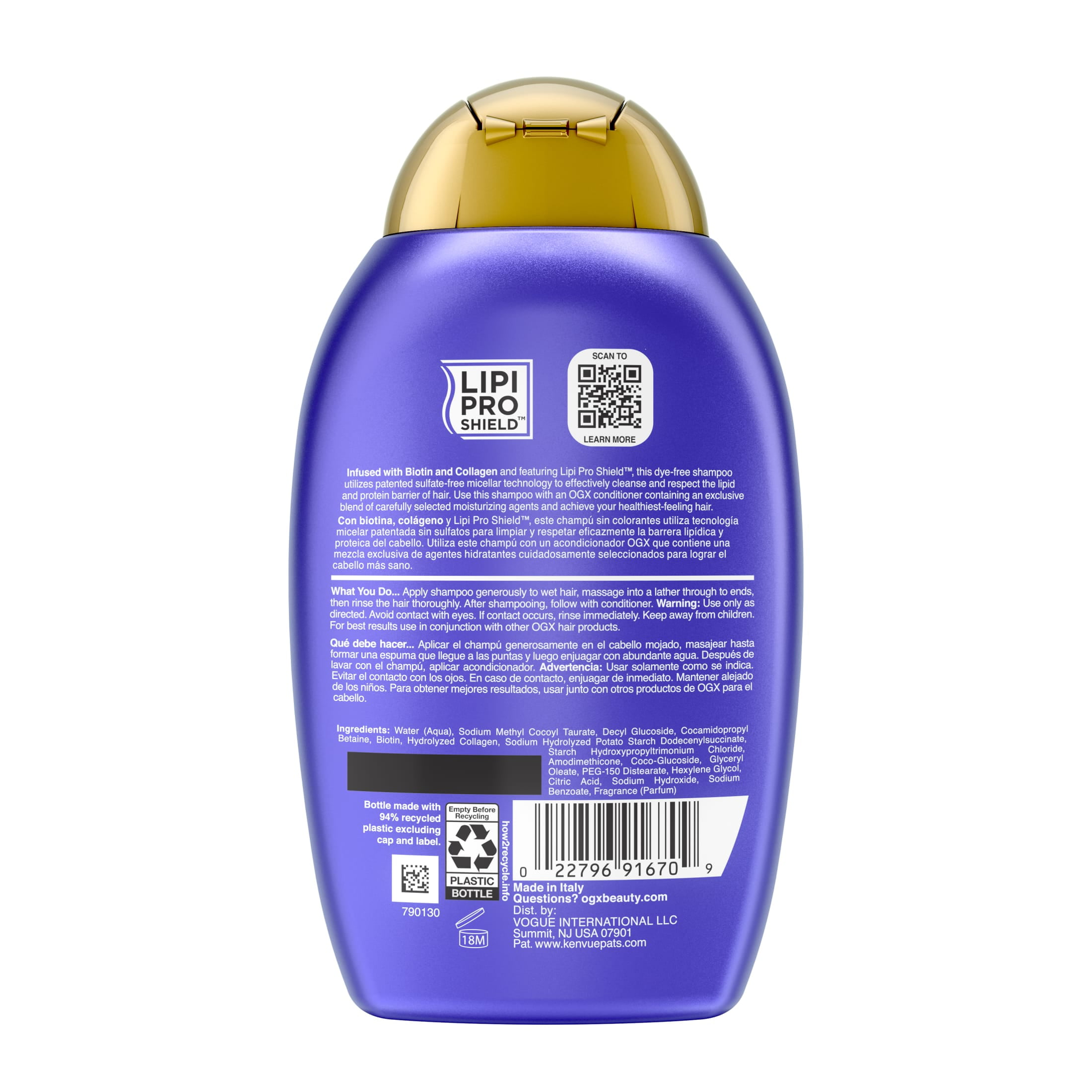 OGX Thick & Full Biotin & Collagen Volumizing Shampoo for Fine Hair (13 fl oz) puu5o