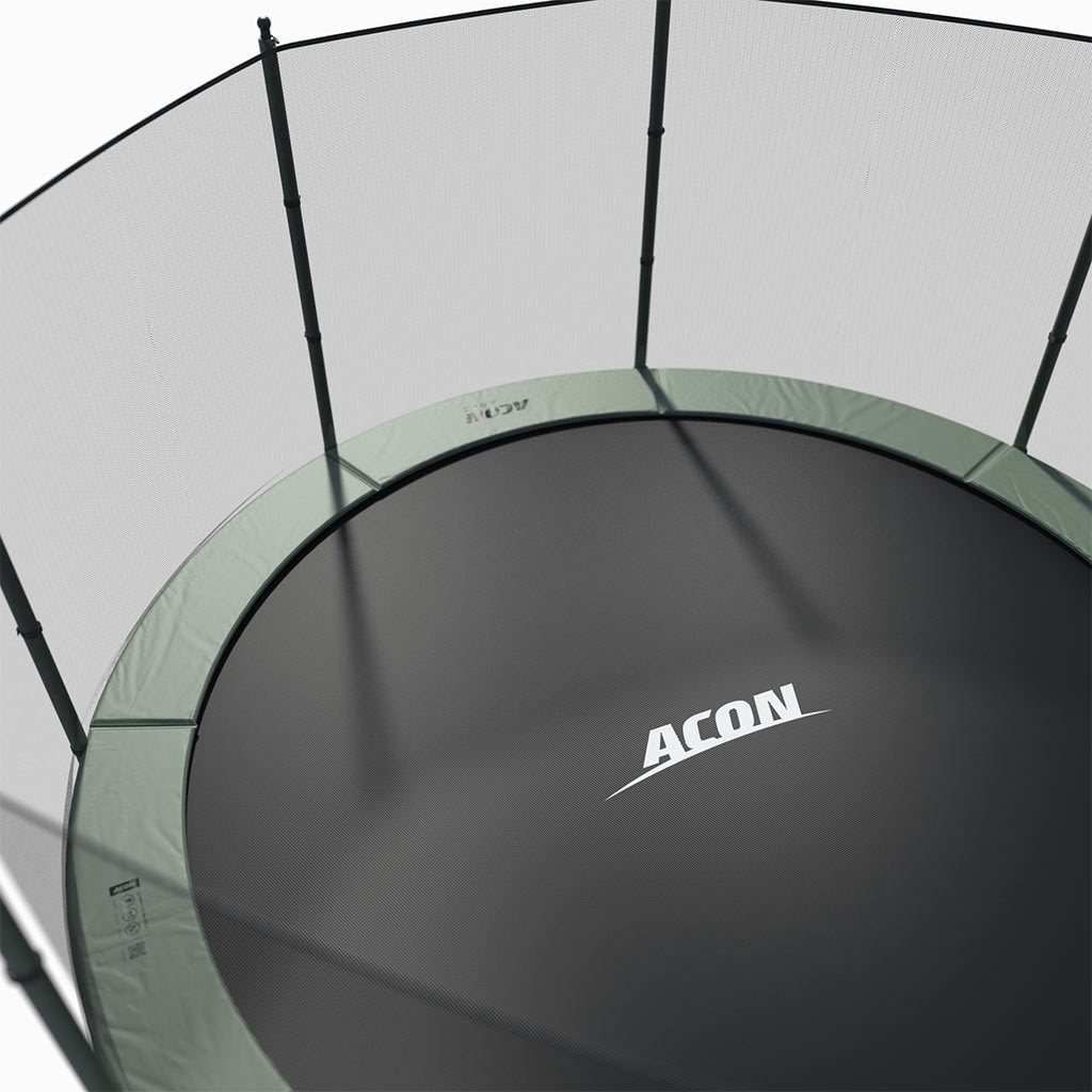 ACON Air Round Trampoline with Premium Safety Net and Ladder (Black, 15 ft) w71jn