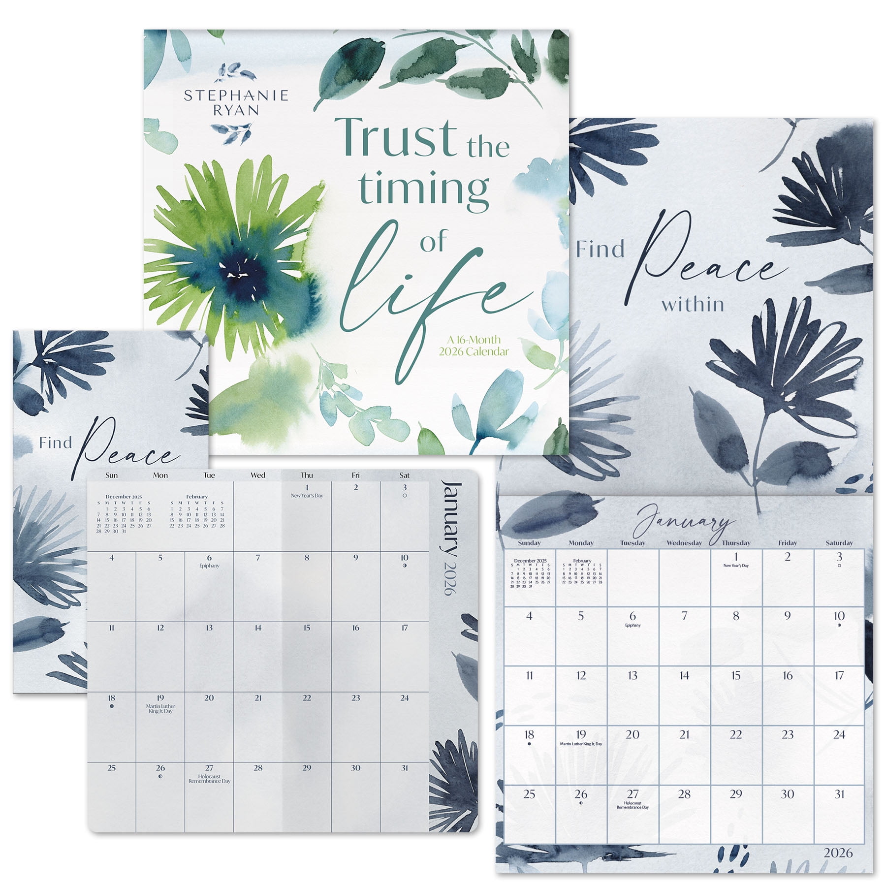 Trends International Whisper Song Stephanie Ryan 2026 Wall Calendar and 2026-2027 Pocket Planner Bundle (2-Piece Set) k8b81