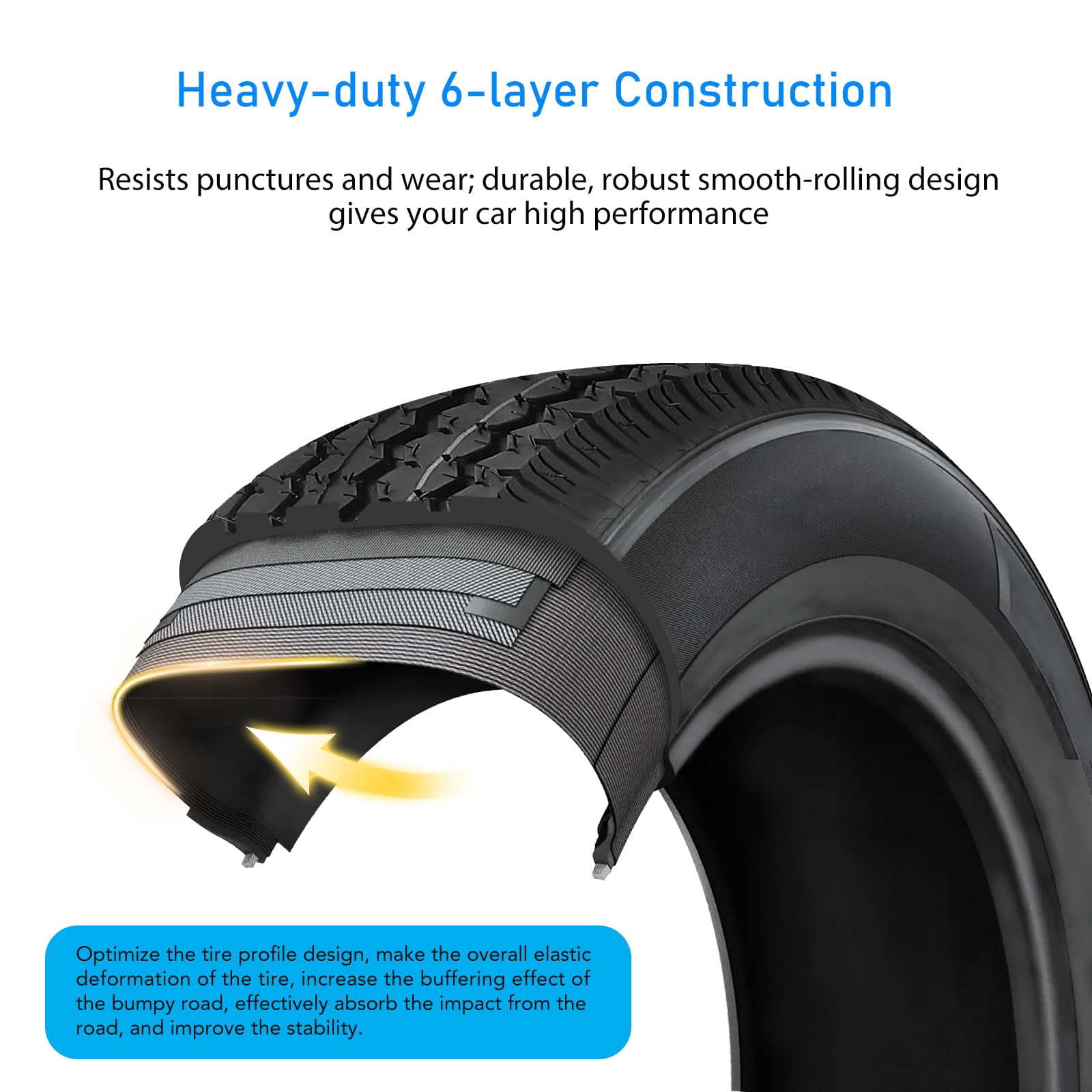 GARVEE 4.80-12 Trailer Tires with 12 in Rims (Set of 2, 5 Lug on 4.5 in, Load Range C, 6PR) qyz6e