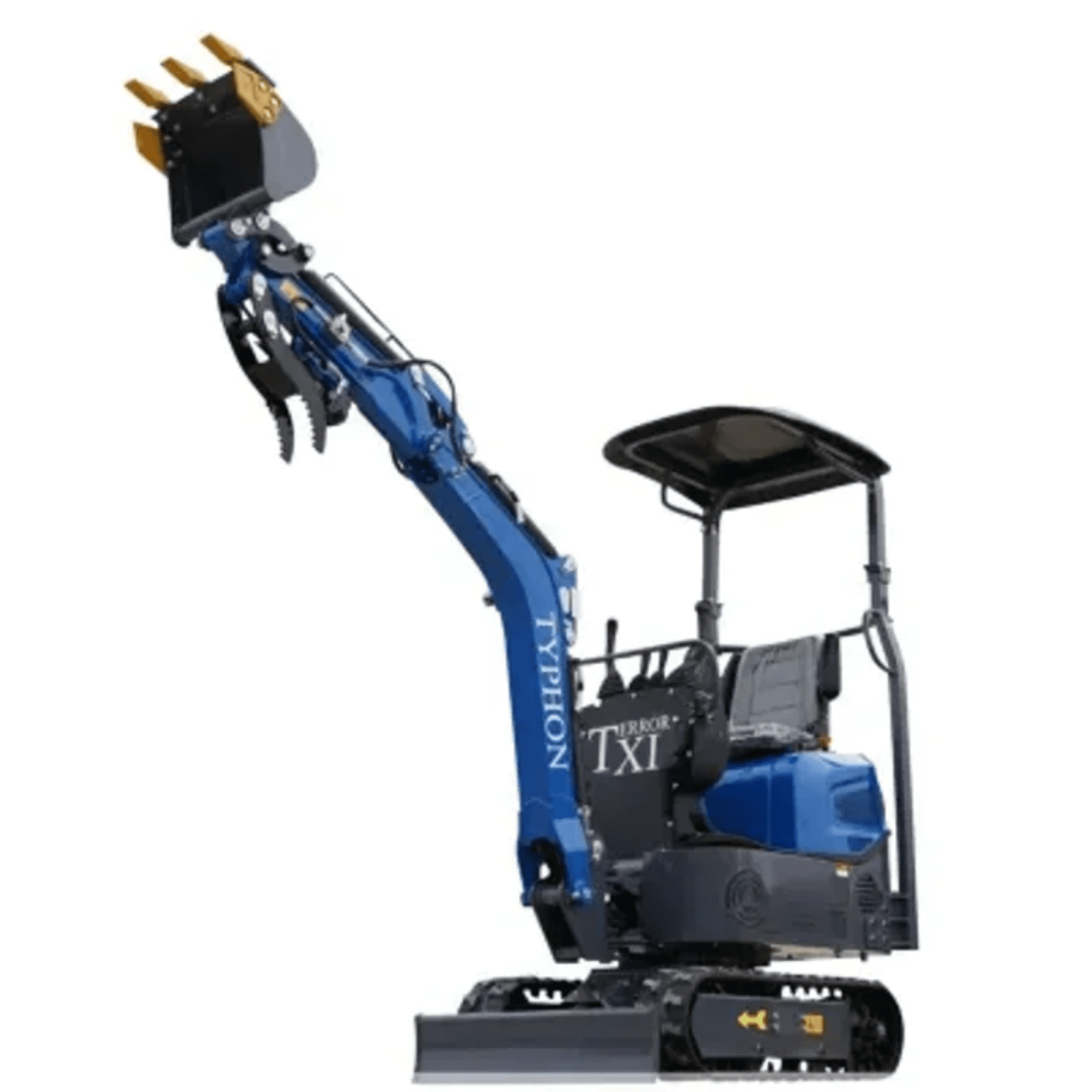 TYPHON TERROR XI Mini Excavator with 13 Attachments (Blue, 13.5hp) gmst4