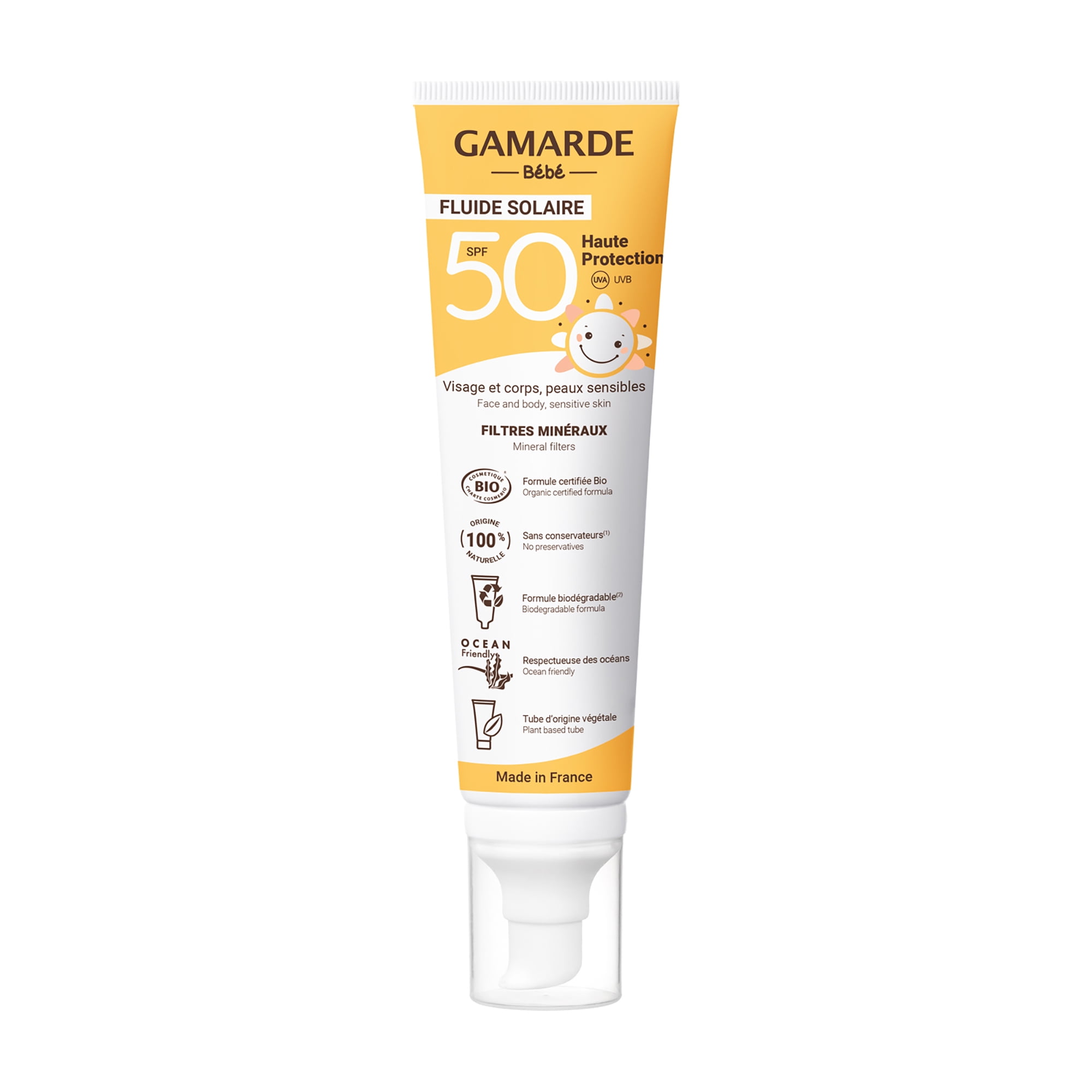 Gamarde Baby and Children Sun Fluid SPF 50 Mineral Sunscreen (3.38 oz) qe8yz