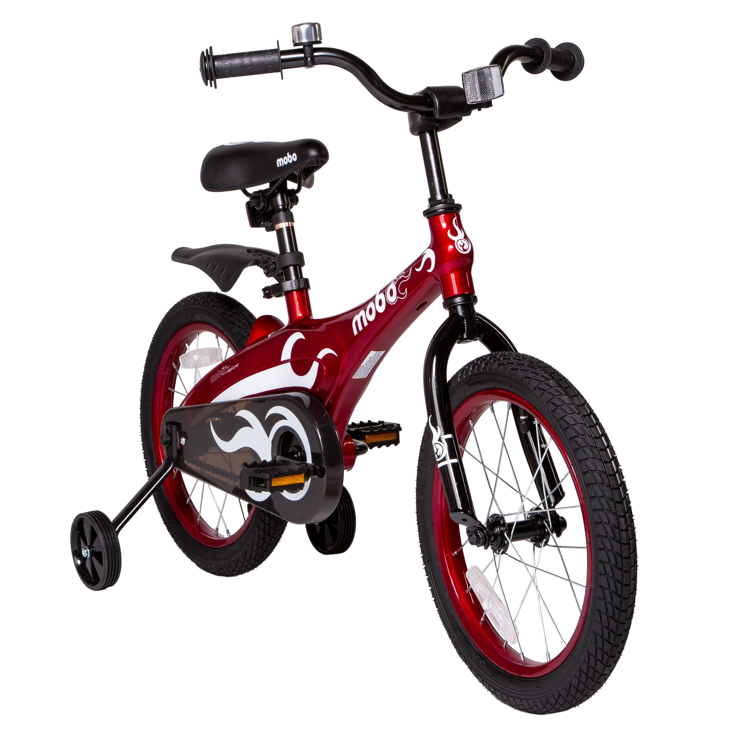 Mobo Lite Kids Bicycle with Training Wheels, Adjustable Handlebars and Seat (Red, 16 in) t54zk
