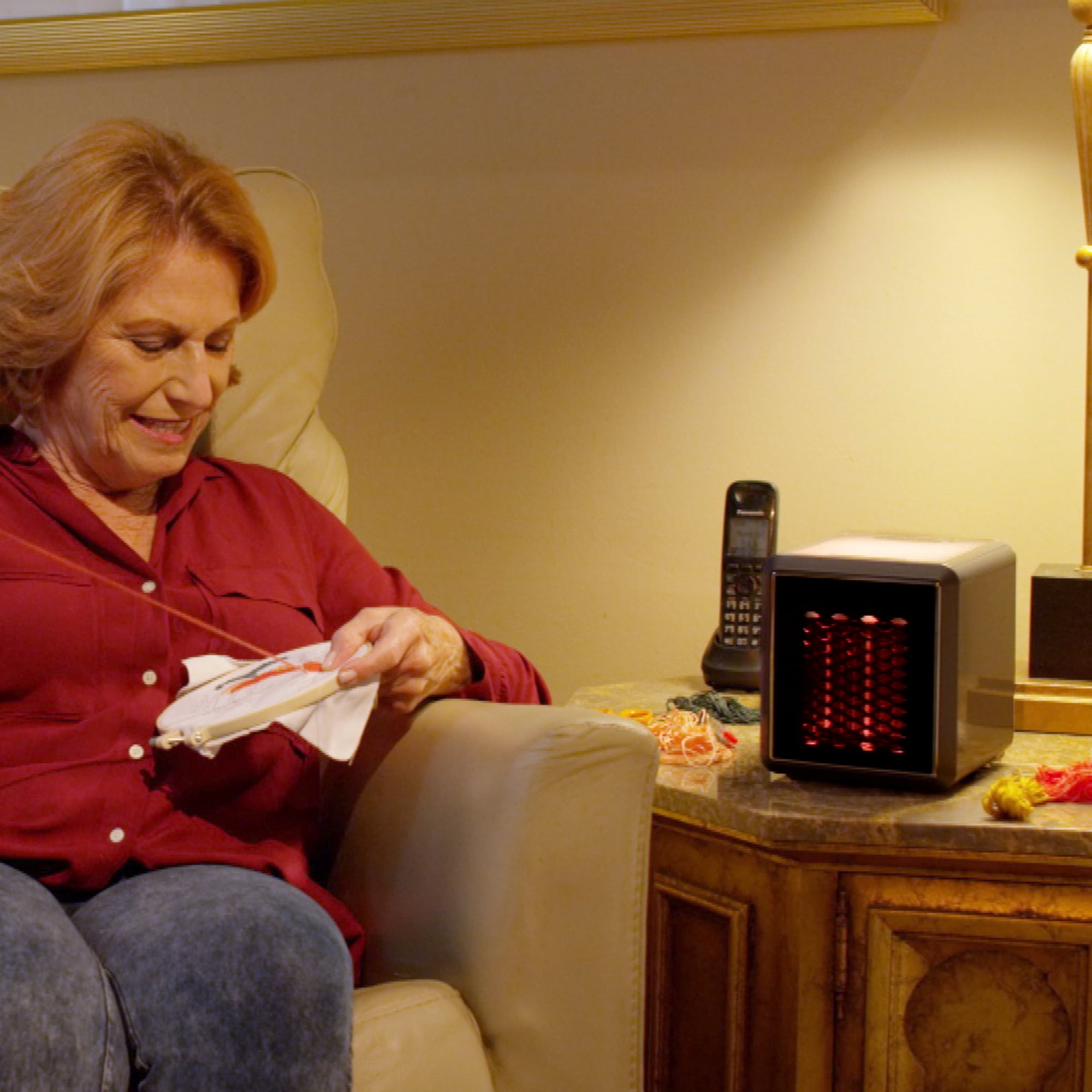 Handy Heater Pure Warmth Electric Ceramic Space Heater (Grey, 1200 Watt) tnjy0