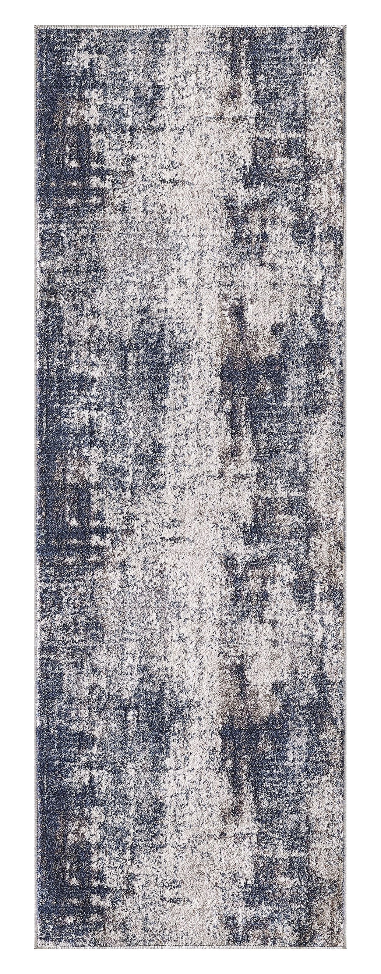 Better Homes & Gardens Abstract Indoor Accent Rug, Soft Microfiber Floor Decor (Grey, 20 in x 60 in) bwksl