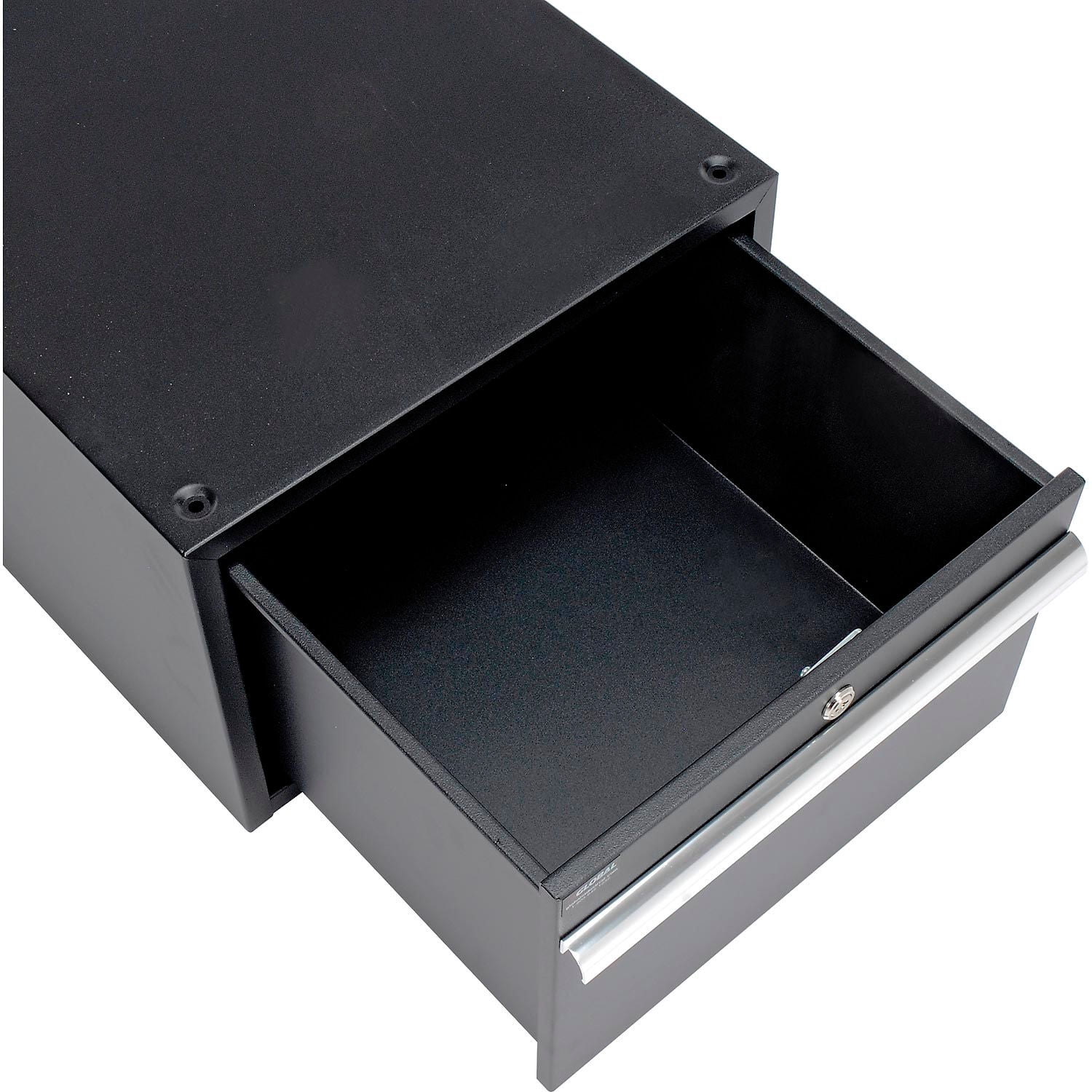 Global Industrial Stacking Steel Drawer (Black, 17.25 in W x 20 in D x 12 in H) 74amc