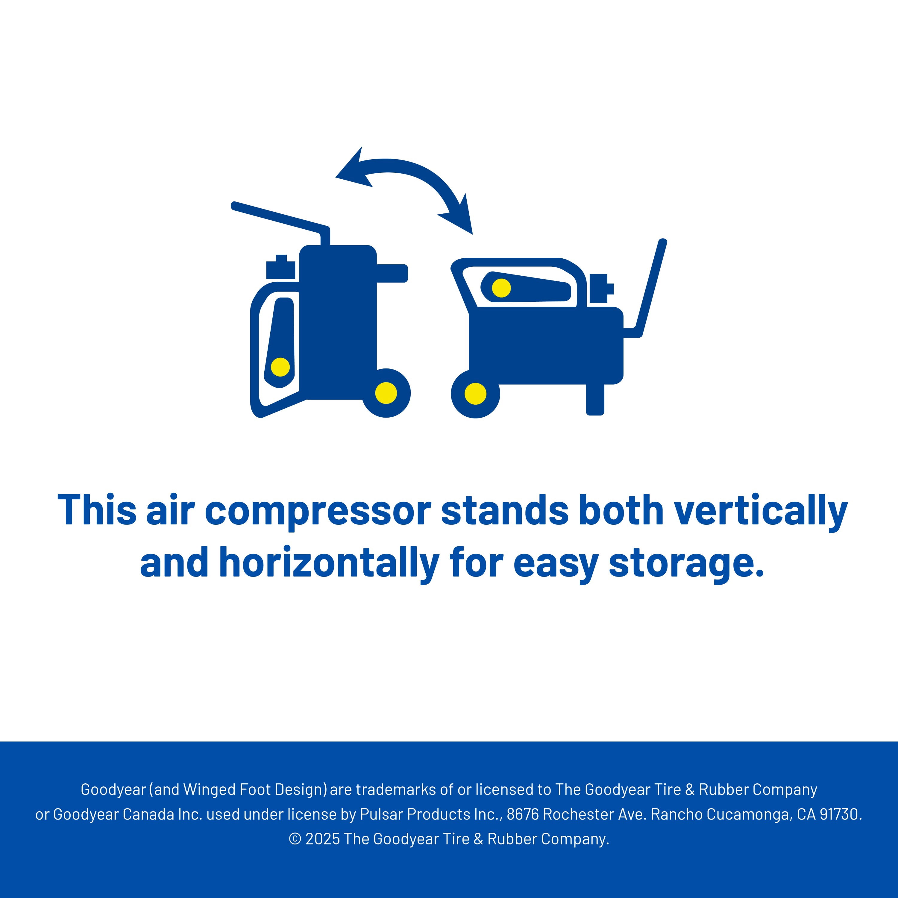 Goodyear 10 Gallon 175 PSI Super Quiet Oil Free Electric Air Compressor (Blue, 10 Gallon) p3nrg