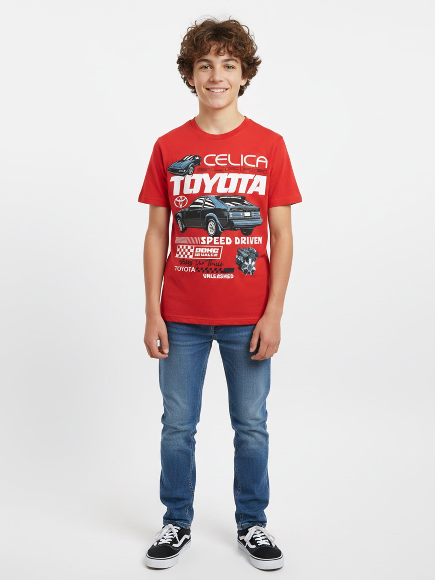 Toyota Boys' Supra Graphic Tee Short Sleeve Crewneck Shirt (Red, Size 4-18) hd76u
