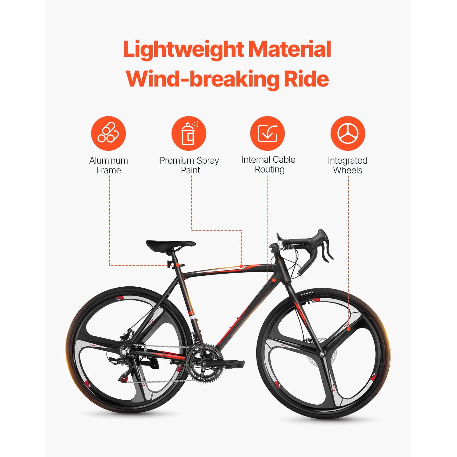 KFFKFF Road Bike, 14-Speed Aluminum Frame Urban Commuter Bicycle with Carbon Steel Fork (700C x 28C) rp5ru