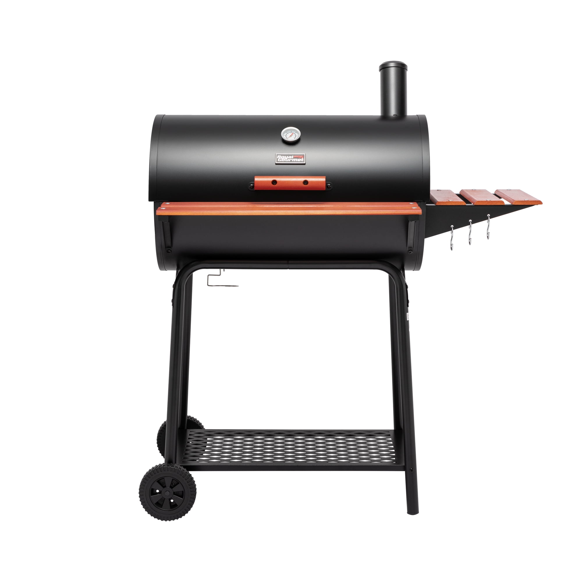 Royal Gourmet CC1830V 30 in Barrel Charcoal Grill with Side and Front Tables (Black) kqitm
