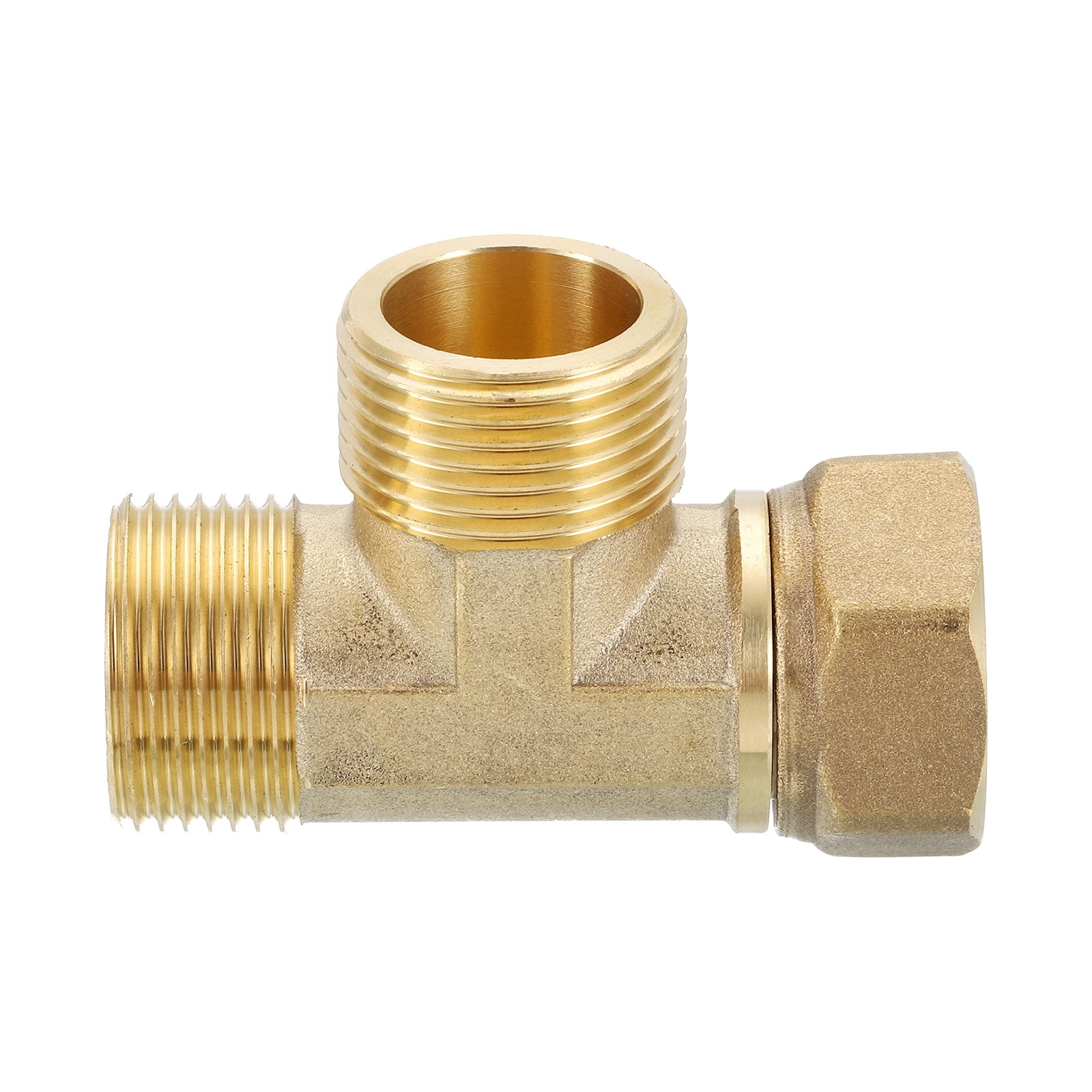Uxcell Brass Tee Swivel Pipe Fitting, 3-Way T-Connector, Female x Male x Male (3/4 in) krdkc