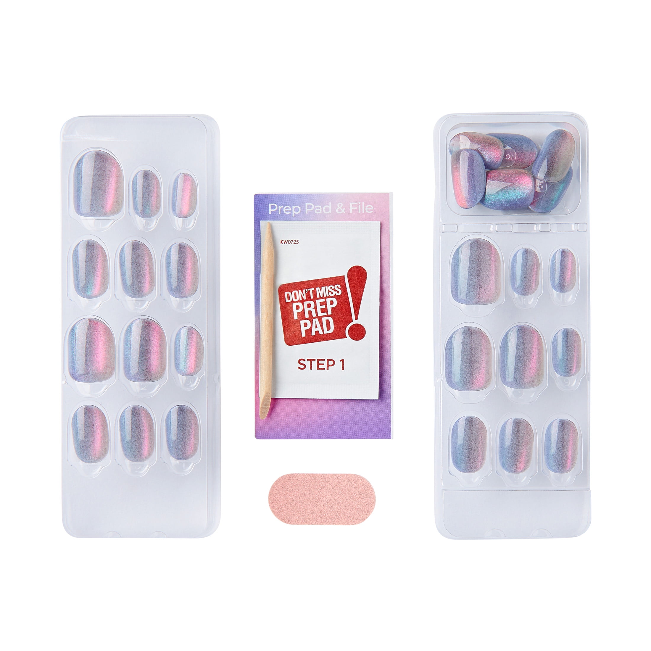 KISS imPRESS Press-On Nails, Color FX Magnetic Velvet Finish, Short Squoval Shape (Pink, 30 Count) hv7k6
