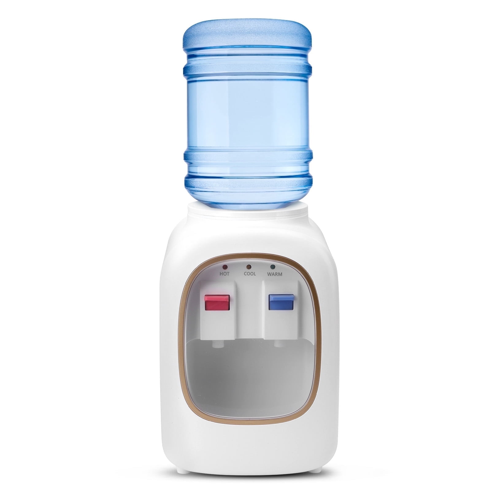 Fyydes Countertop Water Cooler Dispenser, 3-Temperature Settings, Top Loading for 3 & 5 Gallon Jugs (White) nqigm