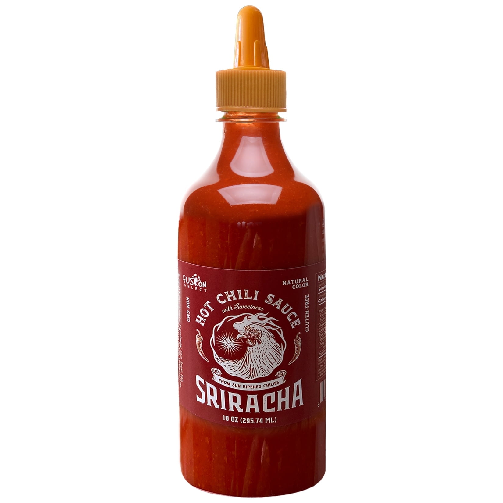 Fusion Select Sriracha Hot Sauce, Gourmet Spicy & Sweet Chili Seasoning for Cooking and Grilling (10 oz) y4414