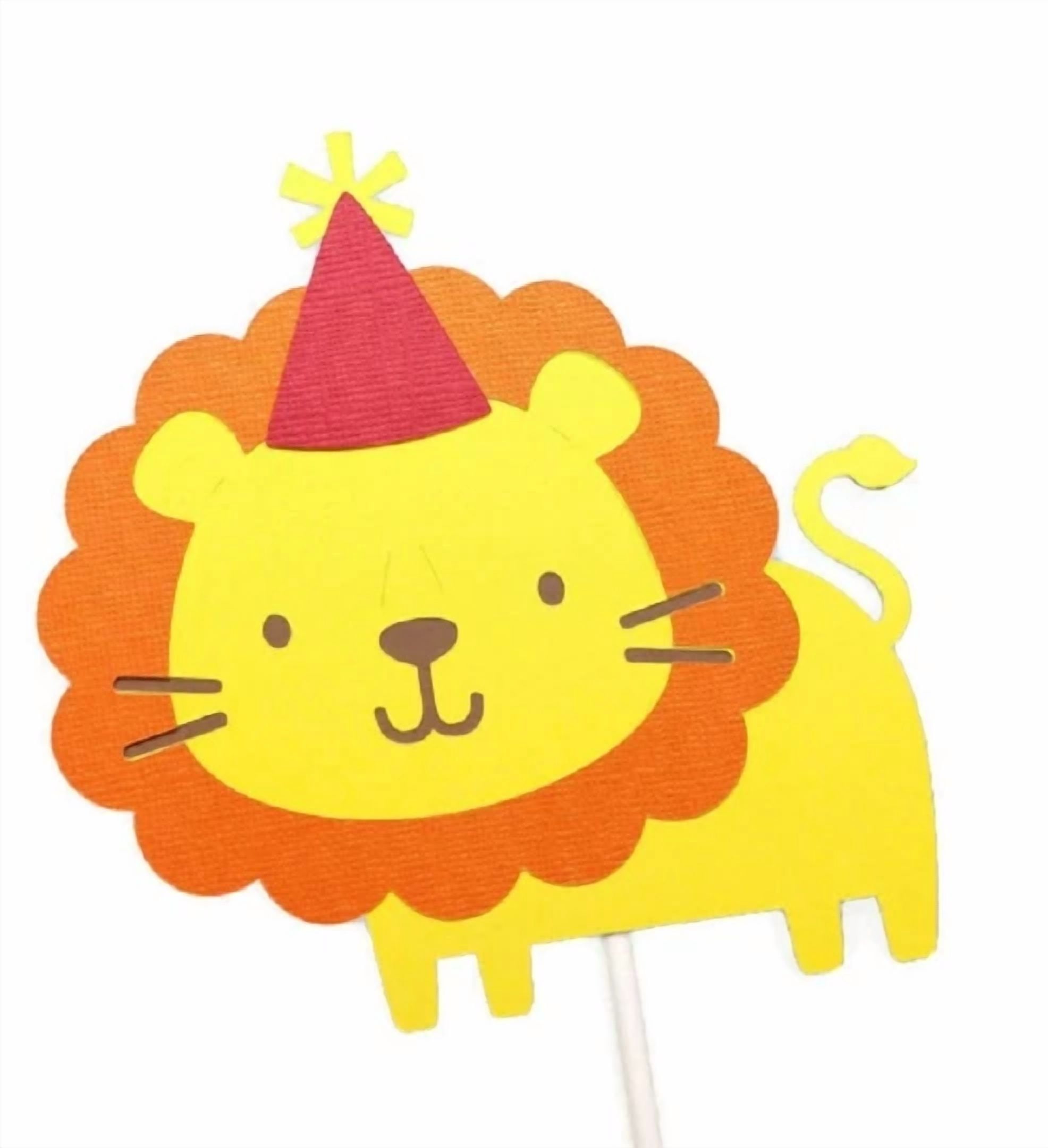 KLYNE Jungle Lion Birthday Party Centerpiece Sticks and Cake Toppers (1 Pack) eec3s