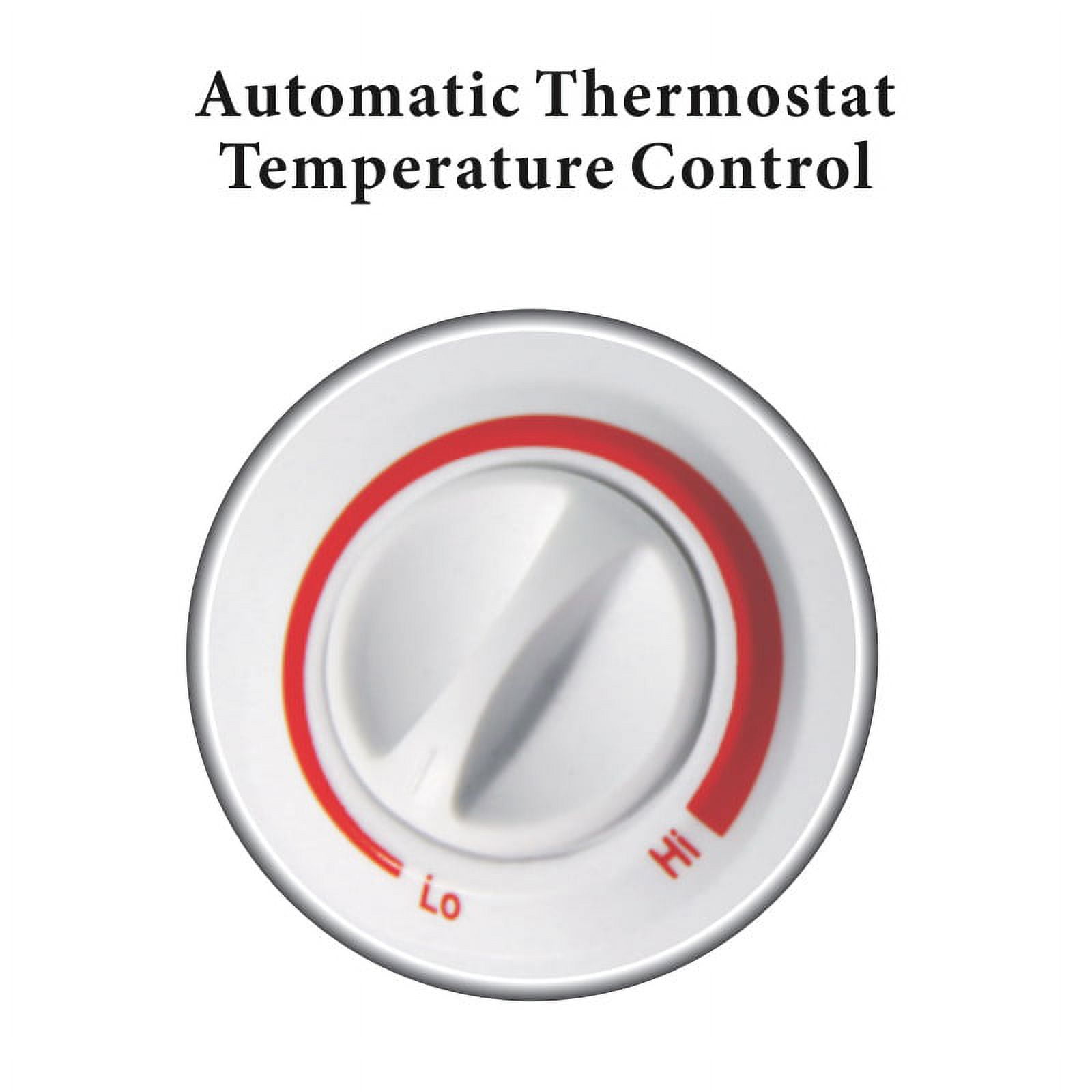 Optimus Enterprise Portable Oscillating Fan Heater with Adjustable Thermostat (White, 1500 Watt) 9u3fv