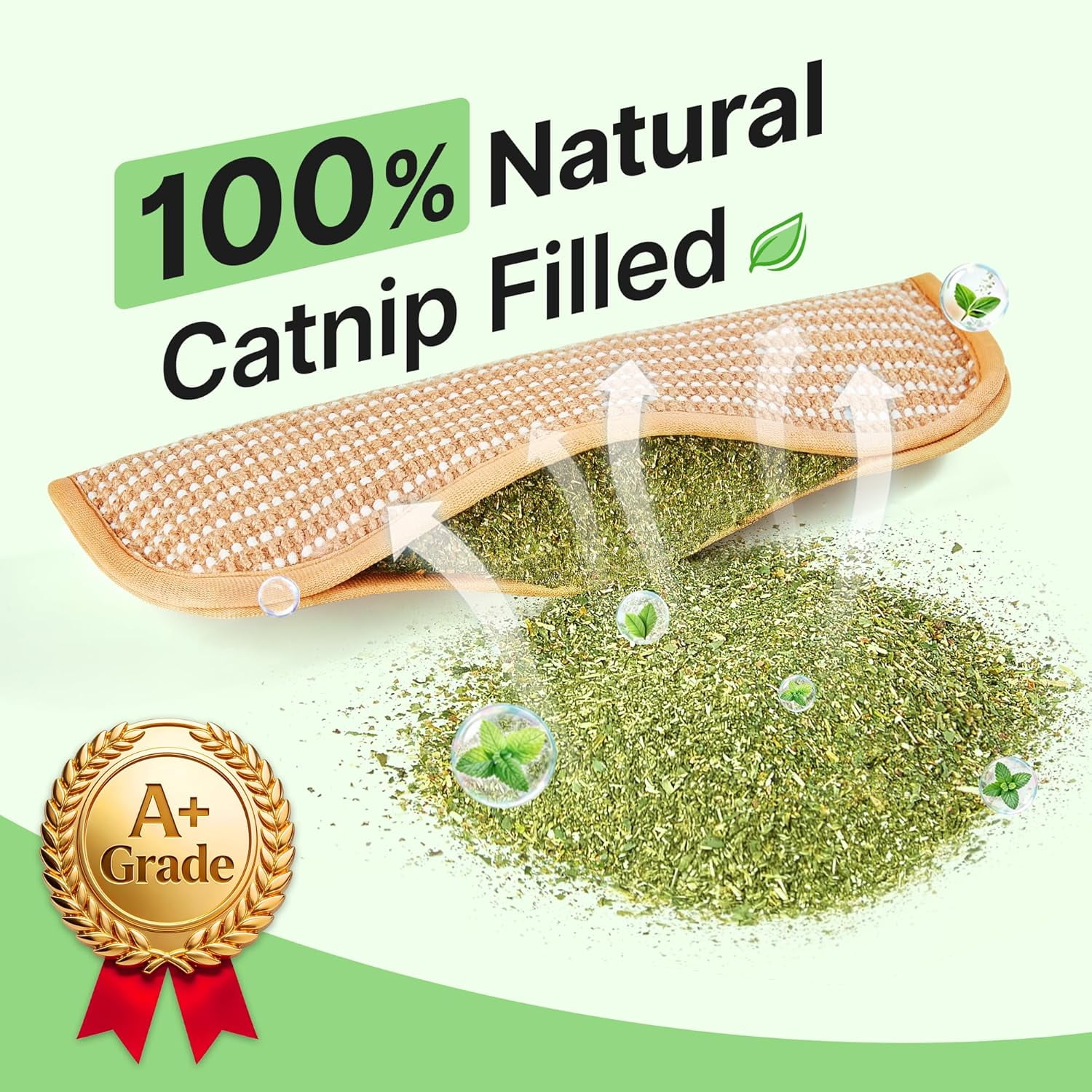 Alausala Catnip Kicker Toys for Indoor Cats, Durable Sisal Scratching Pad and Teething Toy (2 Pack, 13.4 in x 3.7 in) u94k0