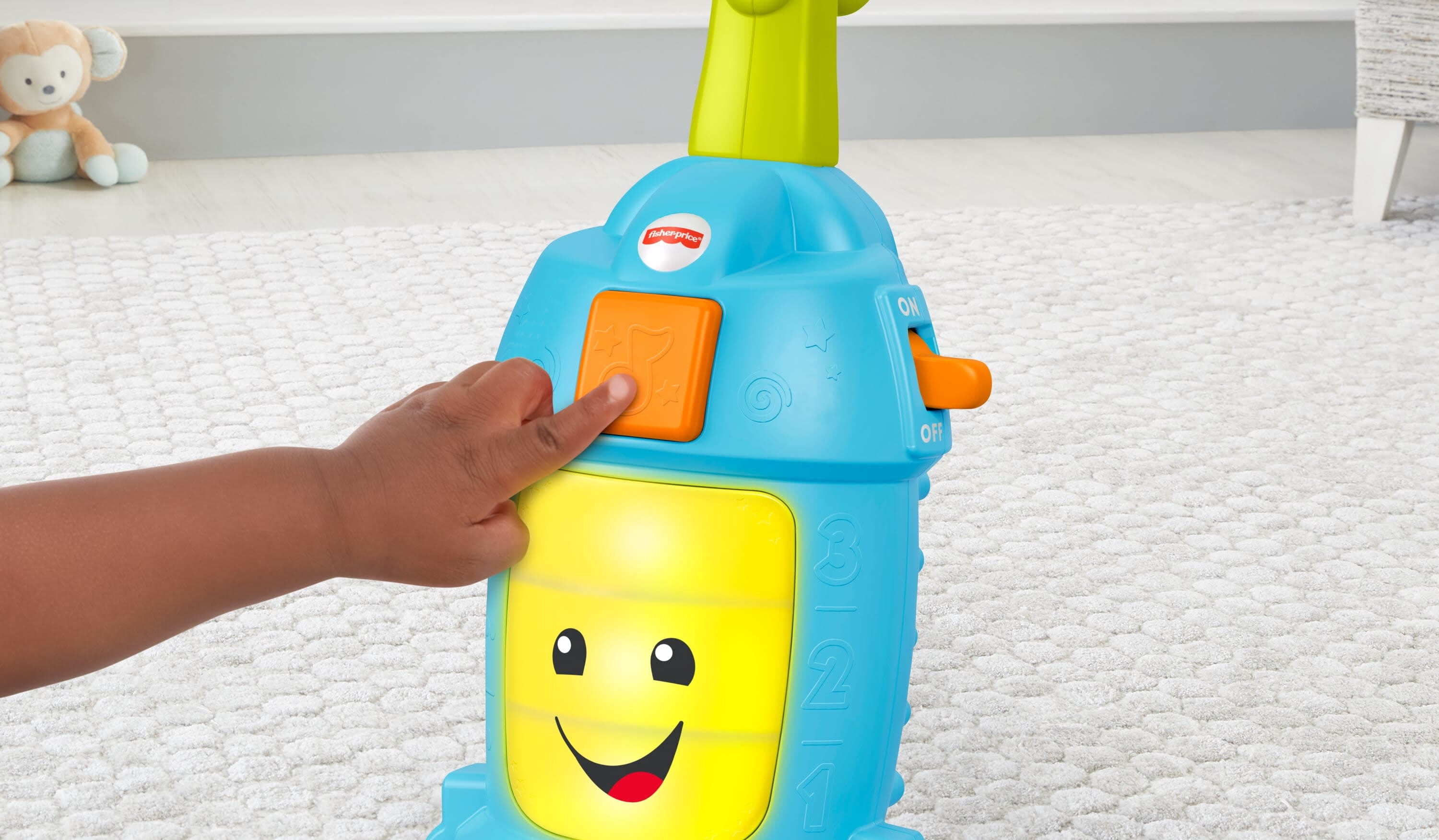 Fisher-Price Laugh & Learn Light-Up Learning Vacuum Electronic Push Toy (Multi-Color, 18 in) 84fs0