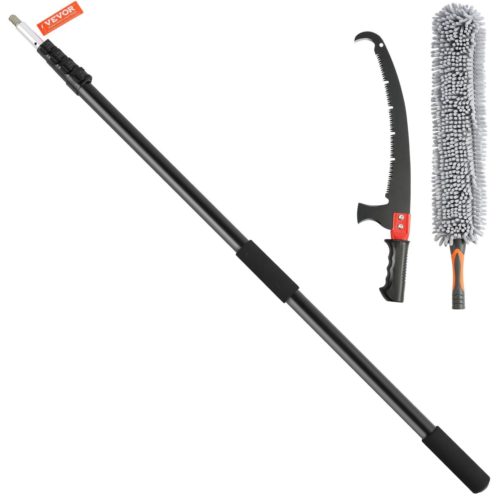 Generic Manual Pole Saw Extendable Tree Pruner with Sharp Carbon Steel Blade and Lightweight Aluminum Handle (20 ft) gv63h