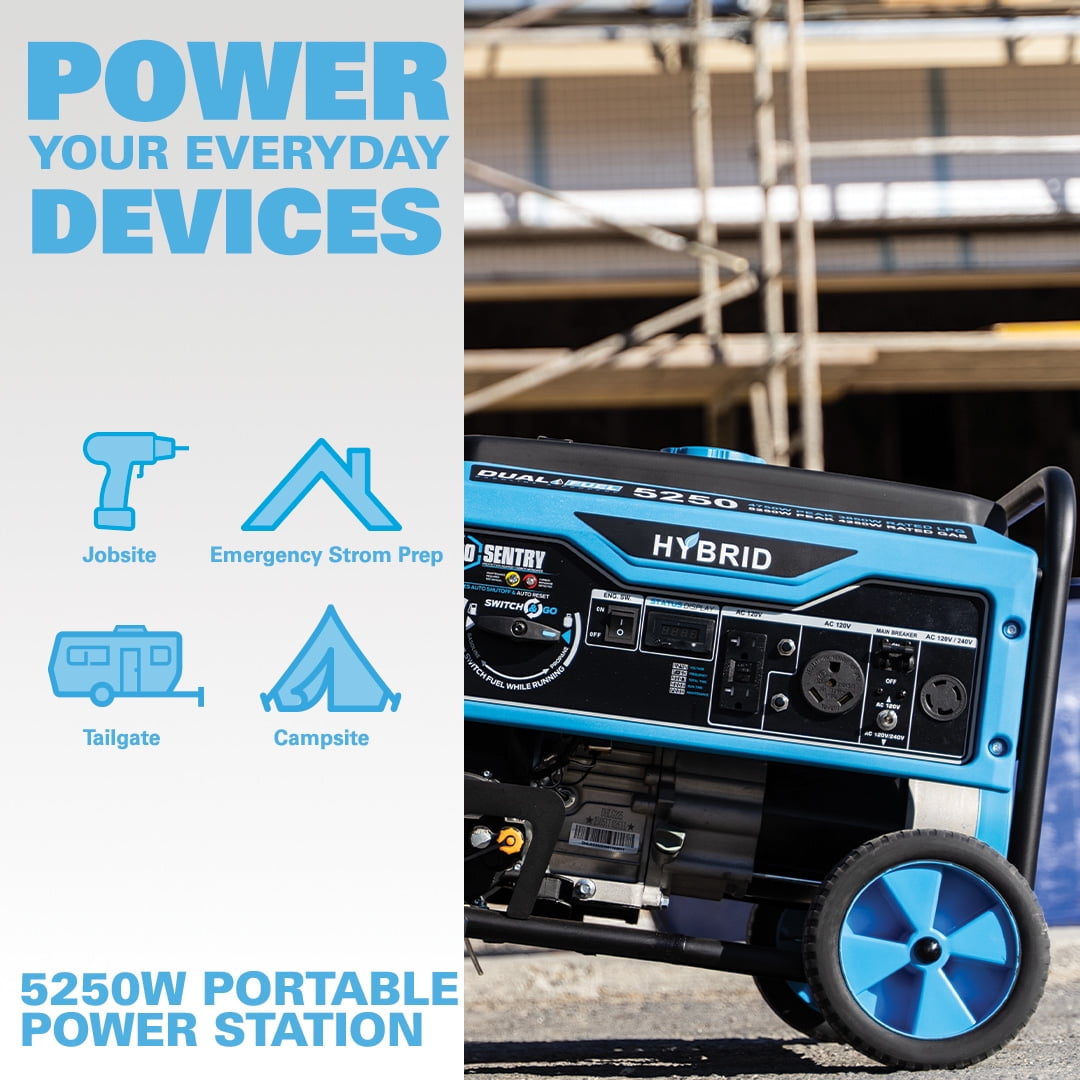 Pulsar 5,250-Watt Dual Fuel Portable Generator with CO Sentry (5,250 Watt) juk0z