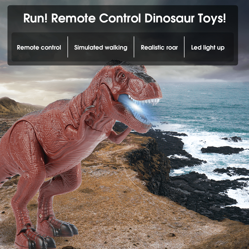 UUGEE Remote Control T-Rex Dinosaur Robot, Interactive RC Toy with Light and Sound Effects (Brown, 1 Pack) 4j5wa