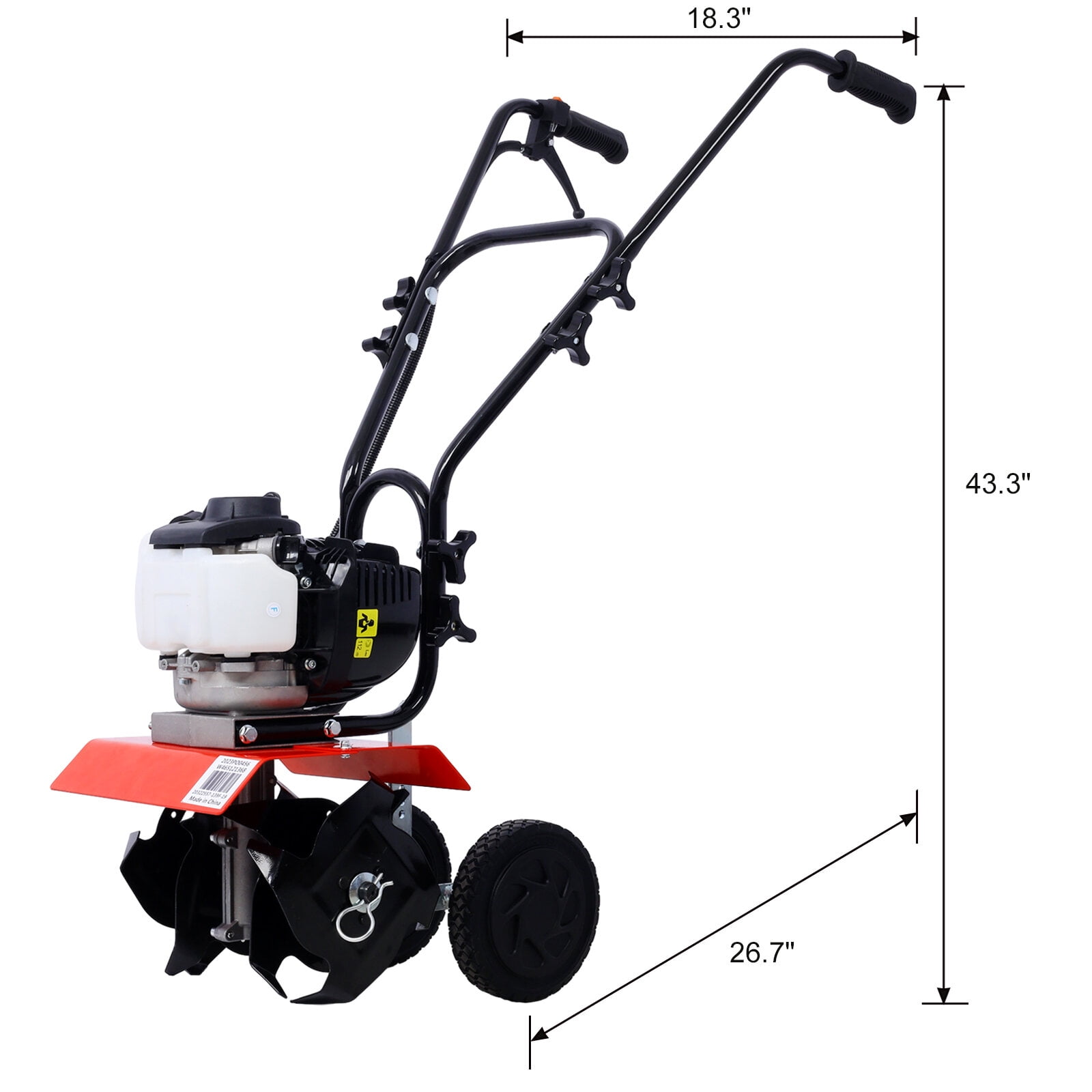 ZHISHENG Mini Tiller Cultivator with 37.7cc 4-Stroke Viper Engine (Red, 1 Unit) s8ipo