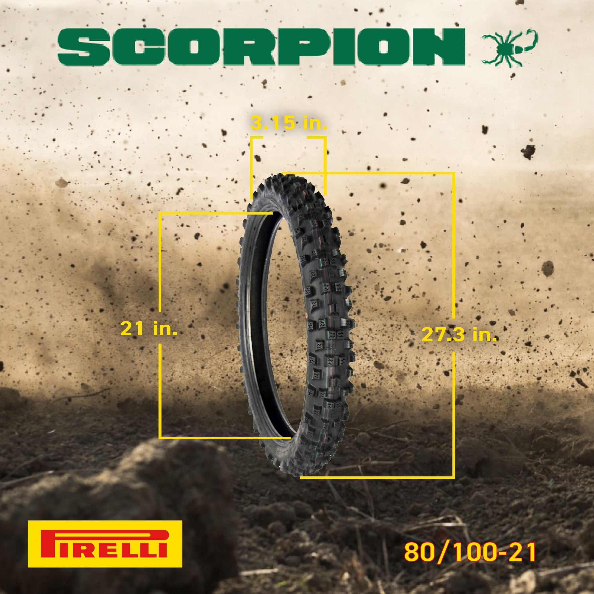 Pirelli Scorpion Extra X Off-Road Tire Set (Front 80/100-21, Rear 100/90-19) mc2ne