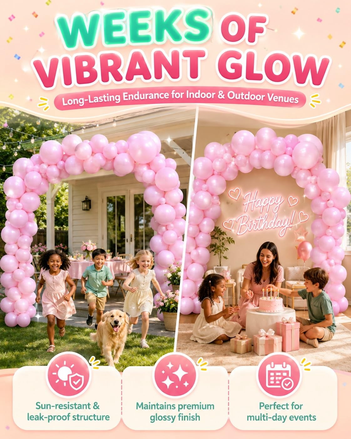 EVHRZN Reusable Balloon Garland Kit, Inflatable PVC Cluster Arch Set for Party Decor (Blue, 5-Cluster Pack) x8s1d