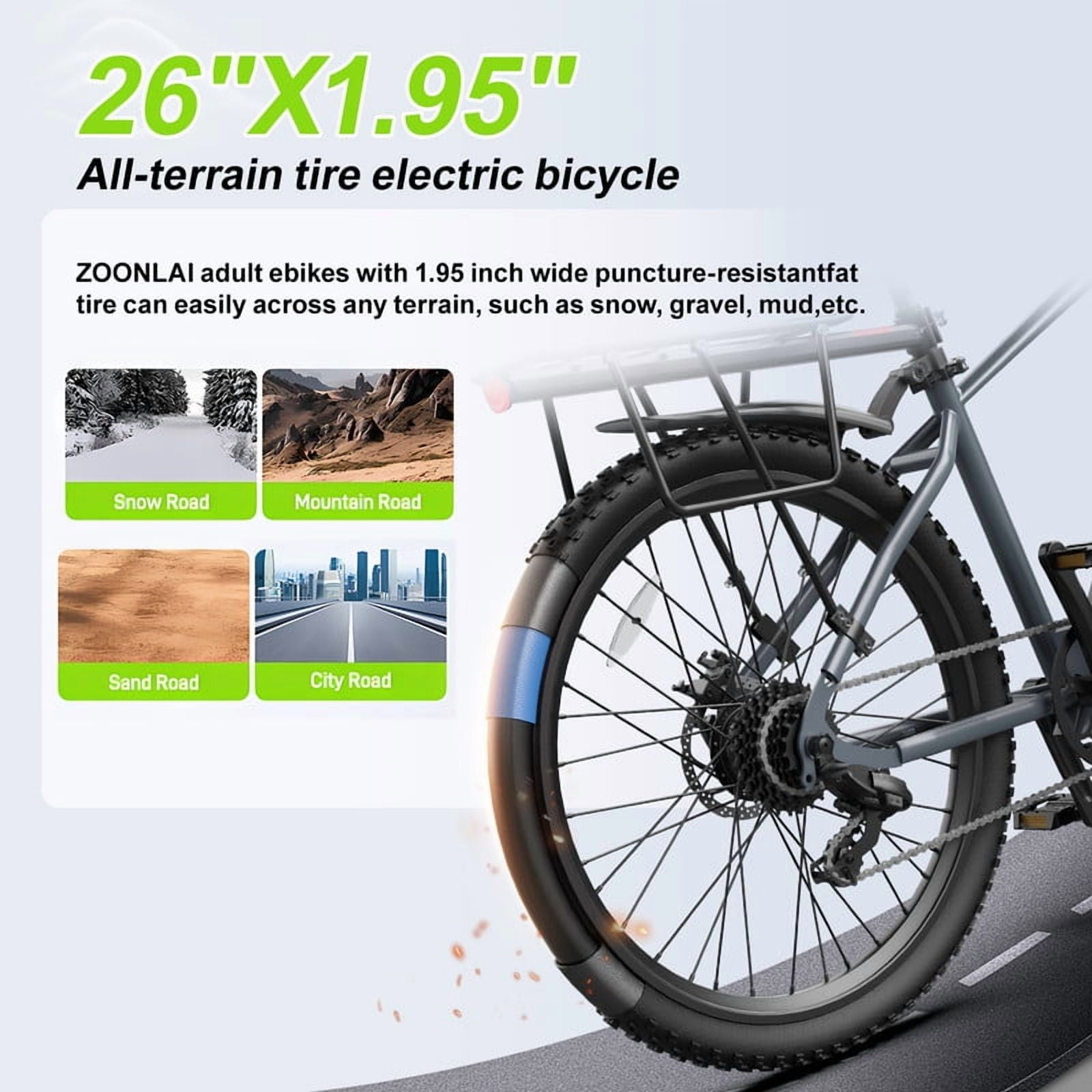Z00NLAI Electric Bike for Adults, 749W Motor 7-Speed City Commuter E-Bike (26 in) aqnnf