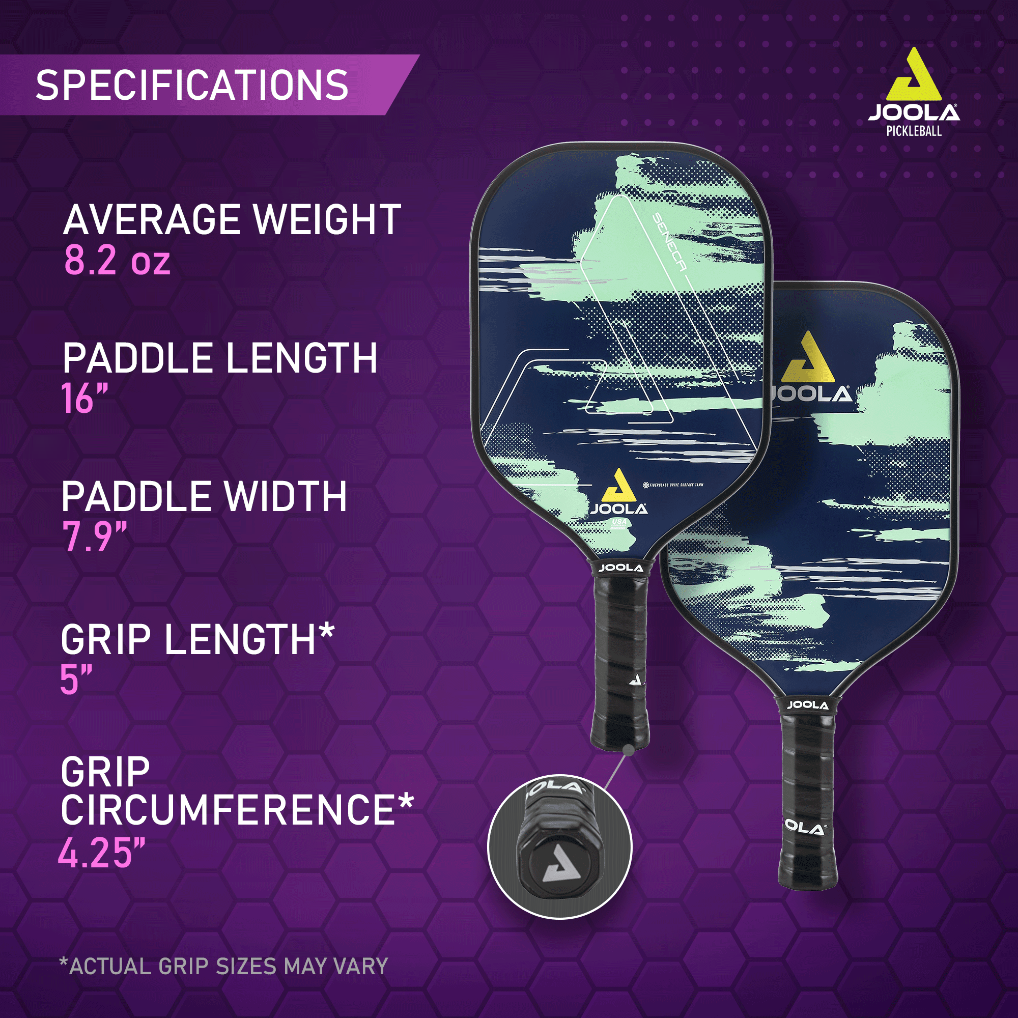 JOOLA Seneca Carbon Drive Surface Pickleball Paddle (Blue, 8.1 oz) varcd - Image 5