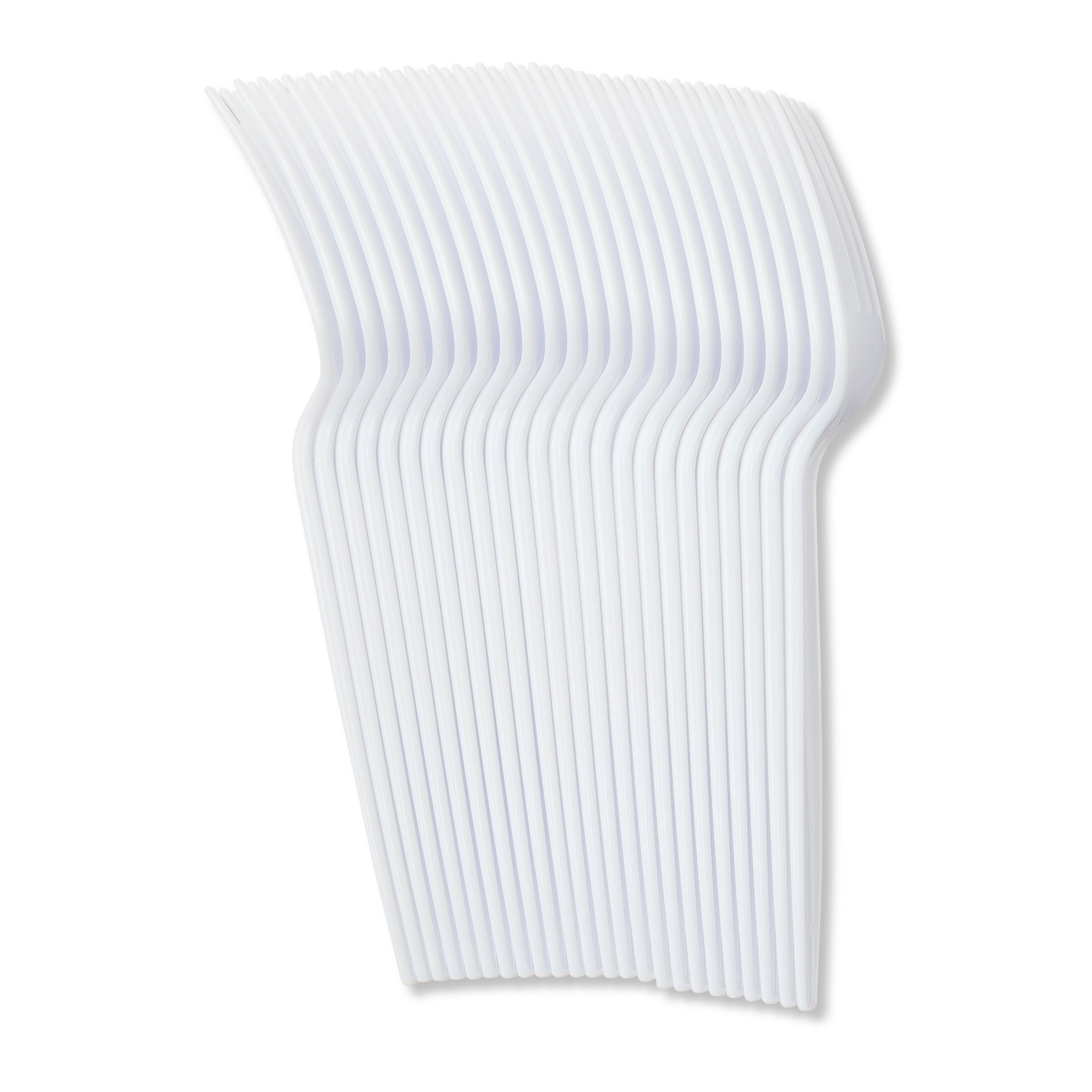 Great Value Plastic Disposable Forks, Heavy-duty Eating Utensils for Parties and Picnics (White, 24 Count) r9zzo