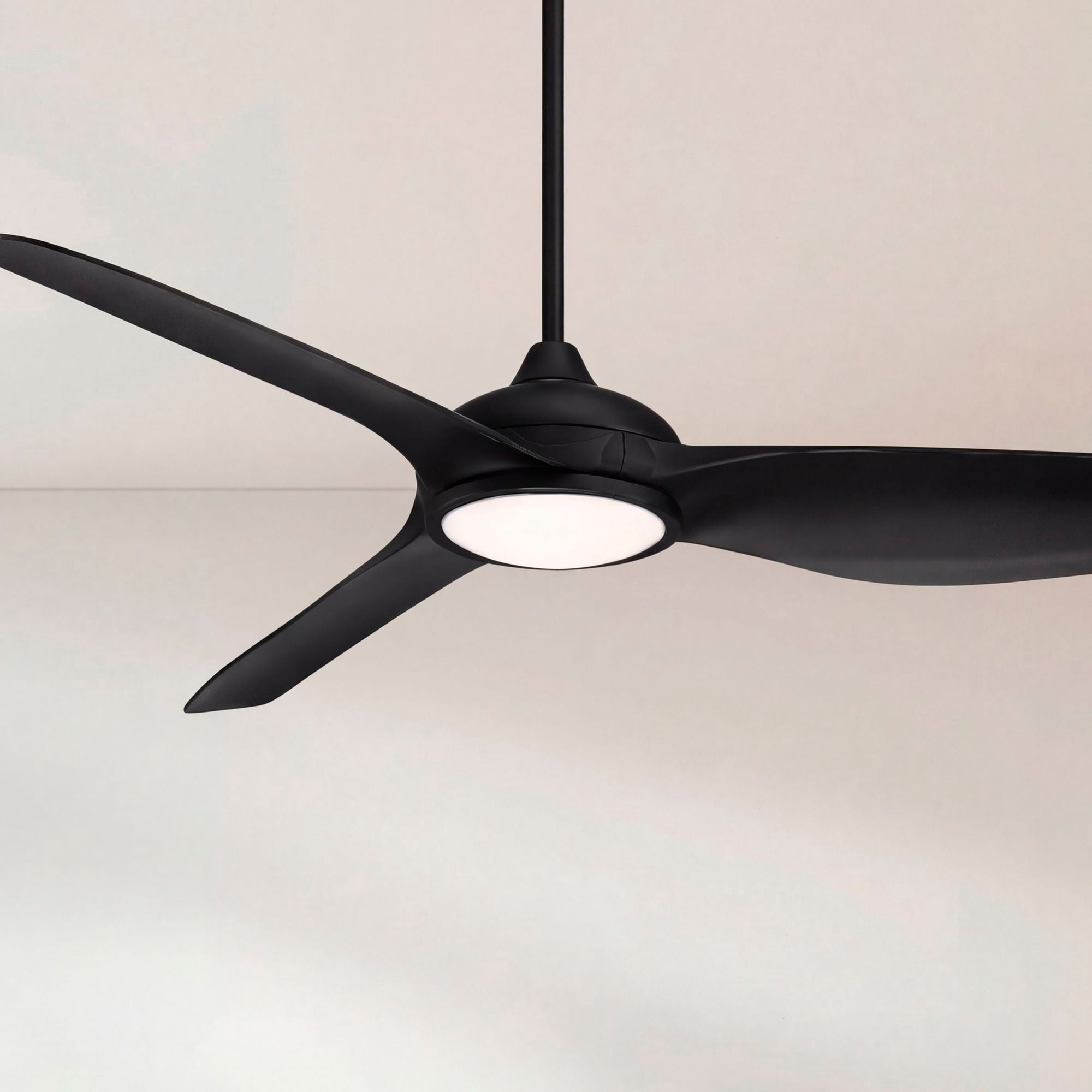 Possini Euro Design Modern Indoor Outdoor Ceiling Fan with Dimmable LED Light and Remote Control (Matte Black, 60 in) wvcts