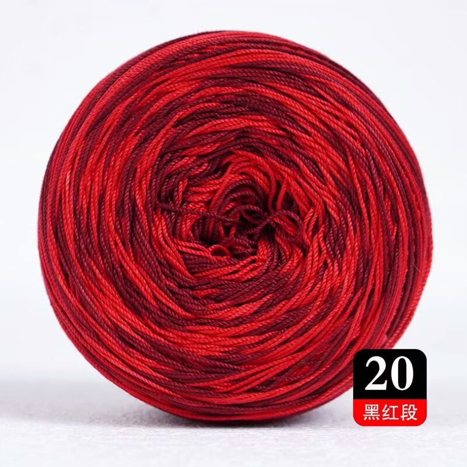 XmhyTop Cotton Crochet Thread for DIY Lace Crafts, Soft Knitting Yarn for Tatting and Needlework (Black and Red, 1.8 oz) f5u3o