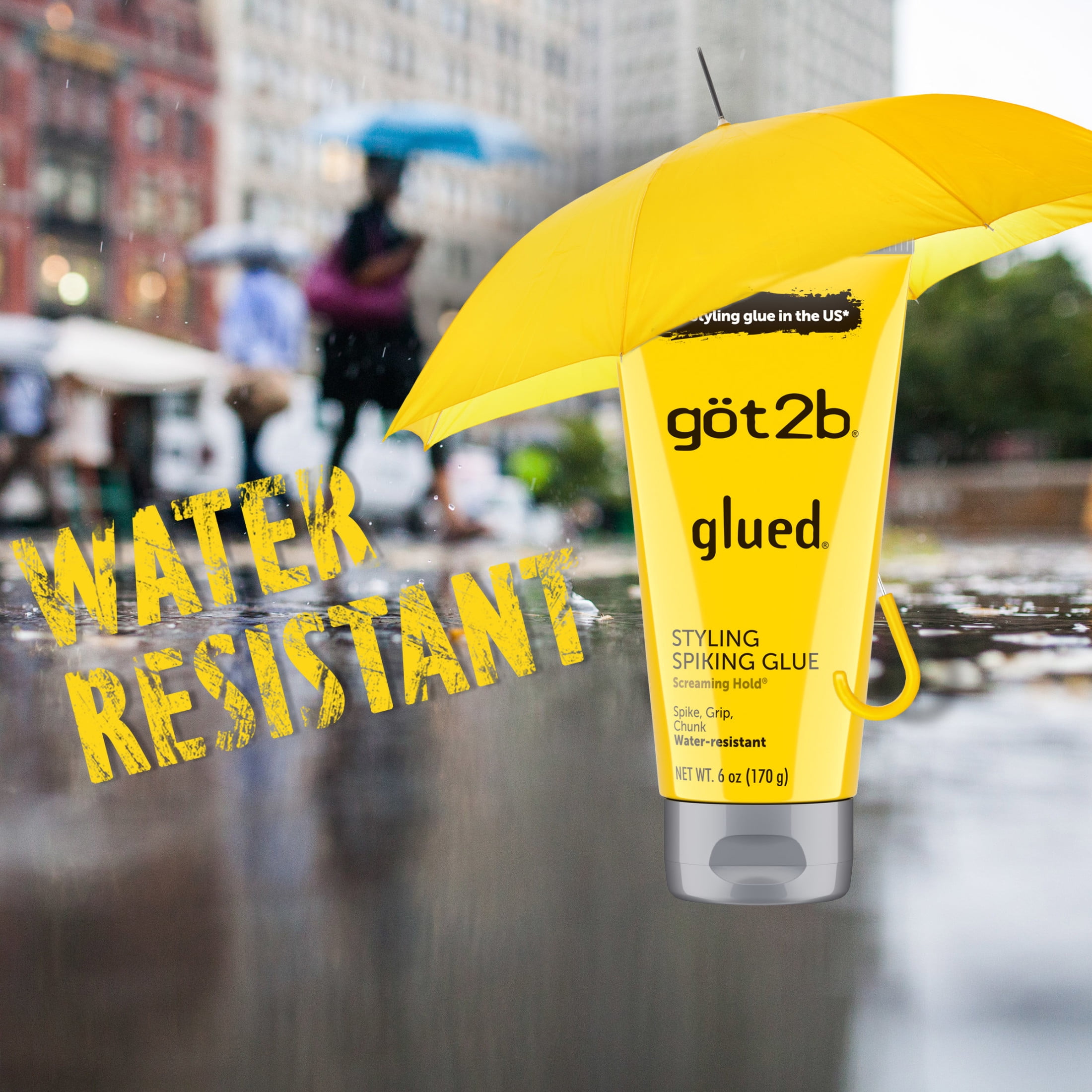 got2b Glued Styling Spiking Hair Gel, Water-Resistant, Screaming Hold for Bold Hairstyles (6 Pack, 6 oz) m7xb7