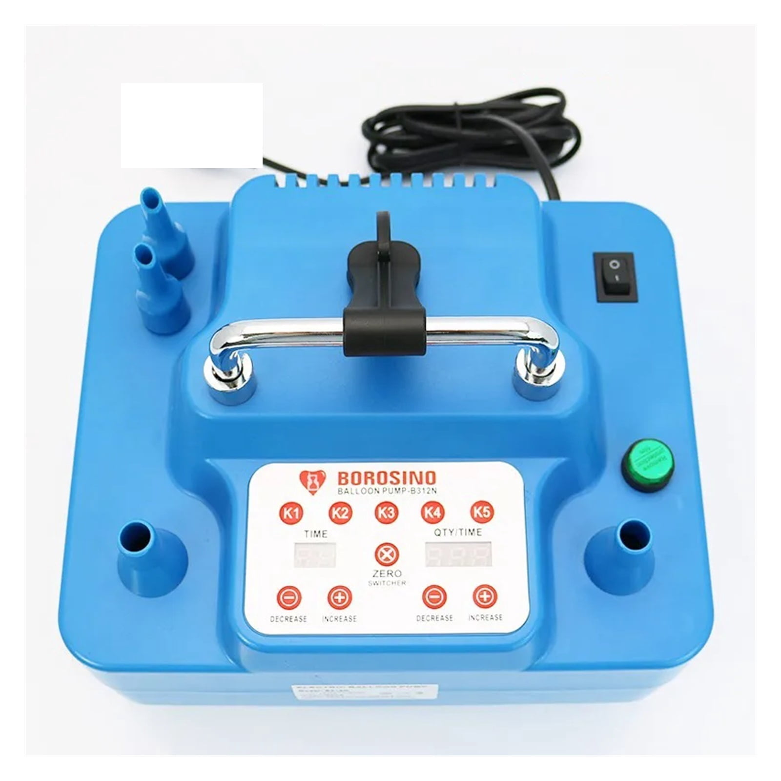 Momo Electric Balloon Pump Dual Nozzle Inflator with Timer and Foot Switch (1000W) mqoou